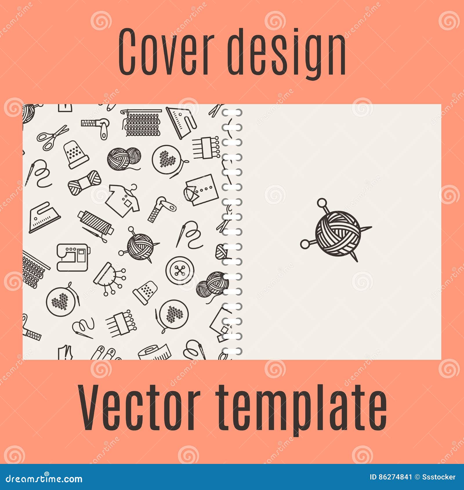 Cover Design with Sewing Pattern Stock Vector Illustration of cover, sewing 86274841