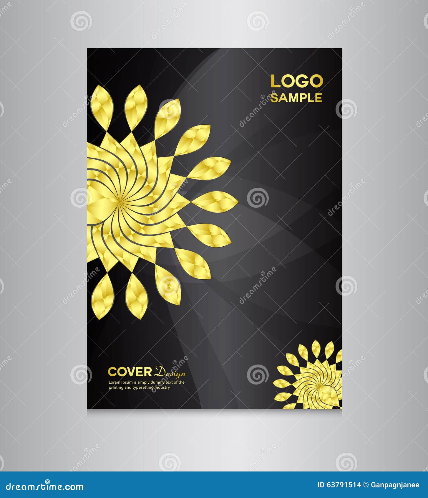 Cover Design Template on Black Background Stock Vector Illustration of background, colorful