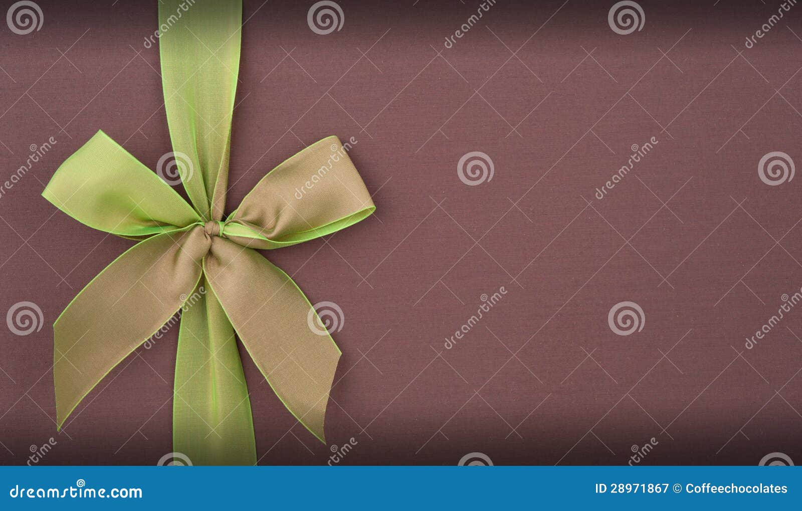 Cover Gift Box with Green Bow Stock Image Image of texture, objects