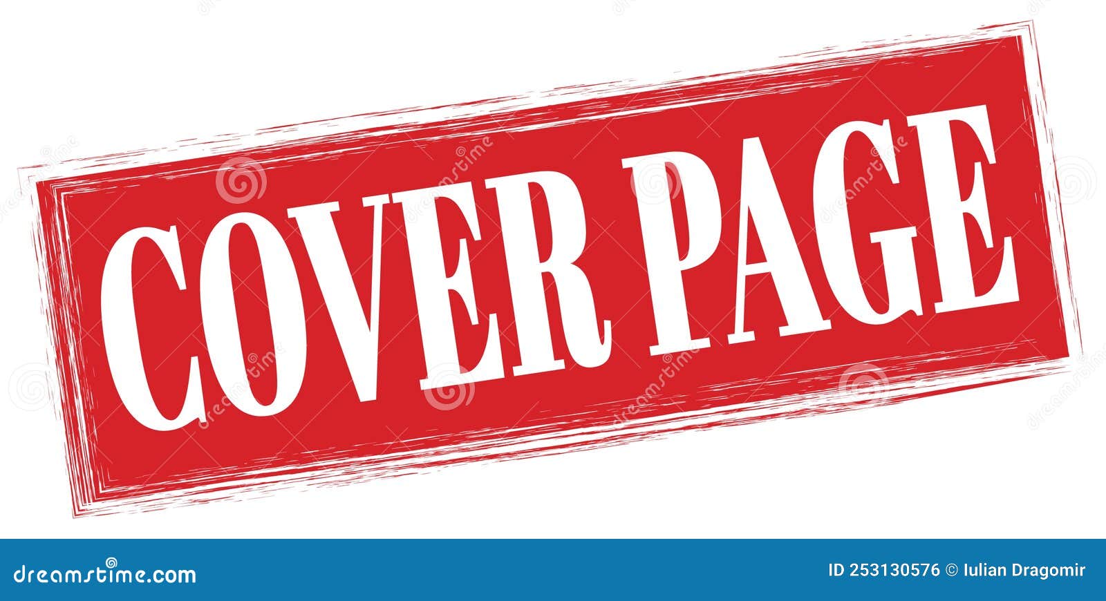 COVER PAGE Text Written on Red Stamp Sign Stock Illustration