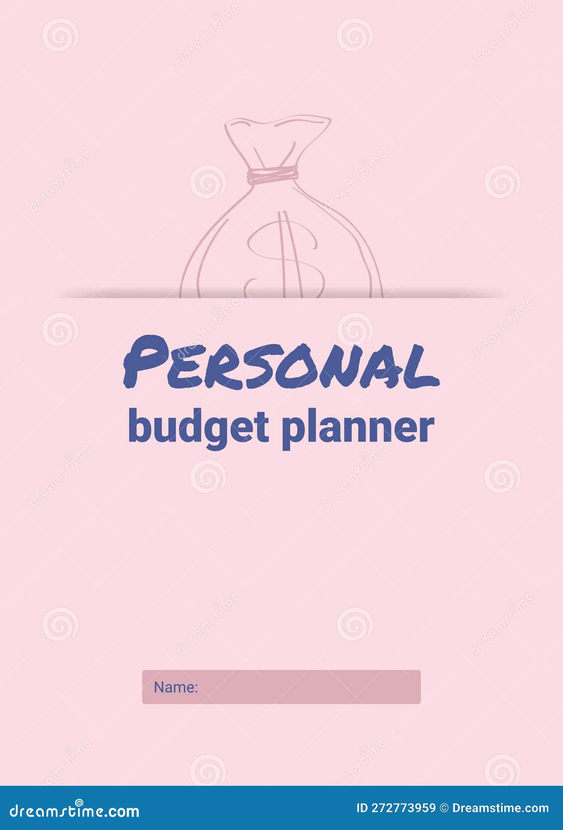 Cover of the Personal Monthly Budget Planner, Vector Illustration