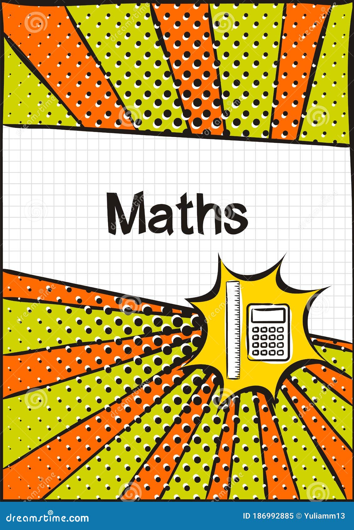 Cover For A School Notebook Or Math Textbook Stock Vector - Illustration Of  Cover, Education: 186992885