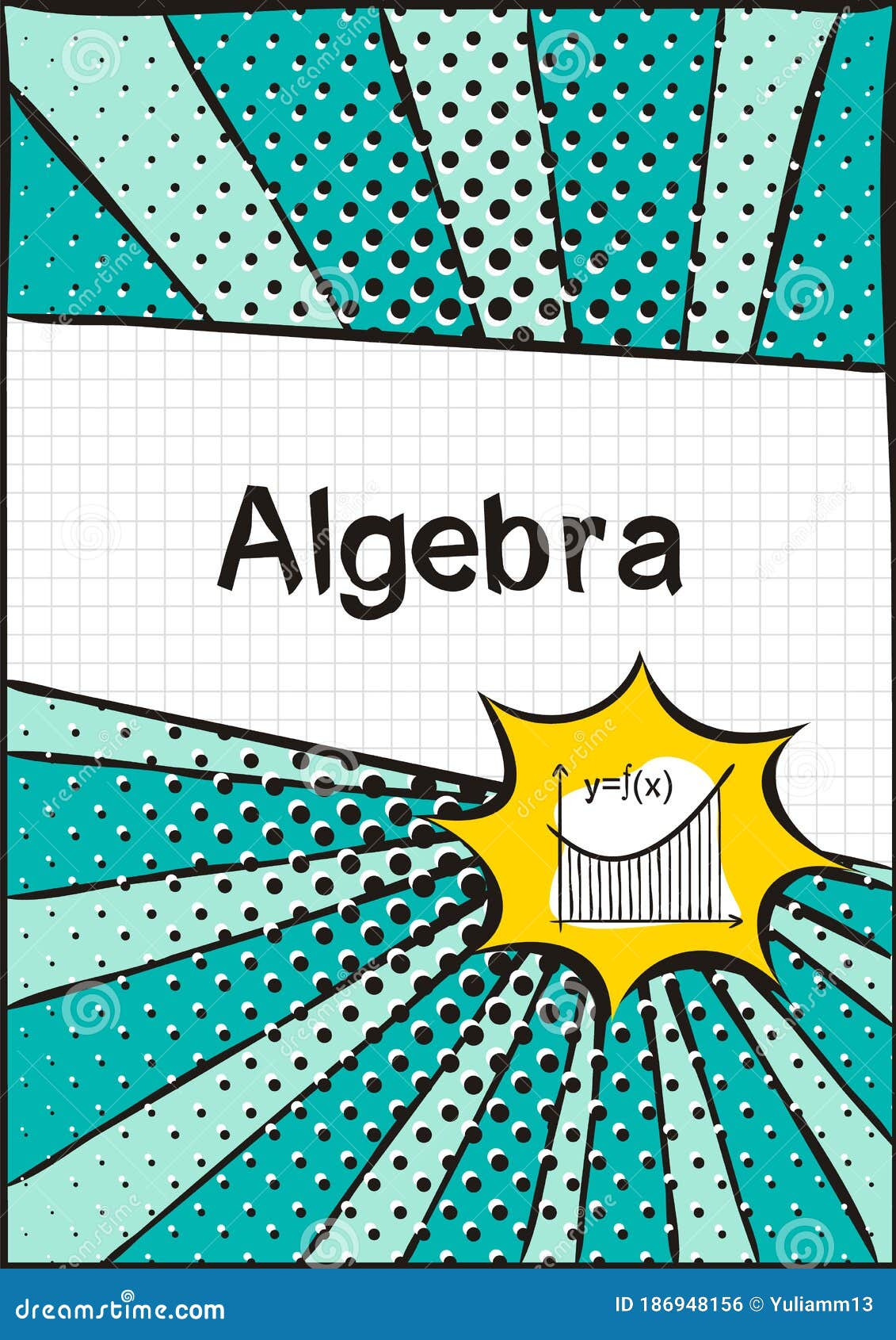 Cover for School Notebook or Textbook on Algebra Stock Vector -  Illustration of education, lesson: 186948156