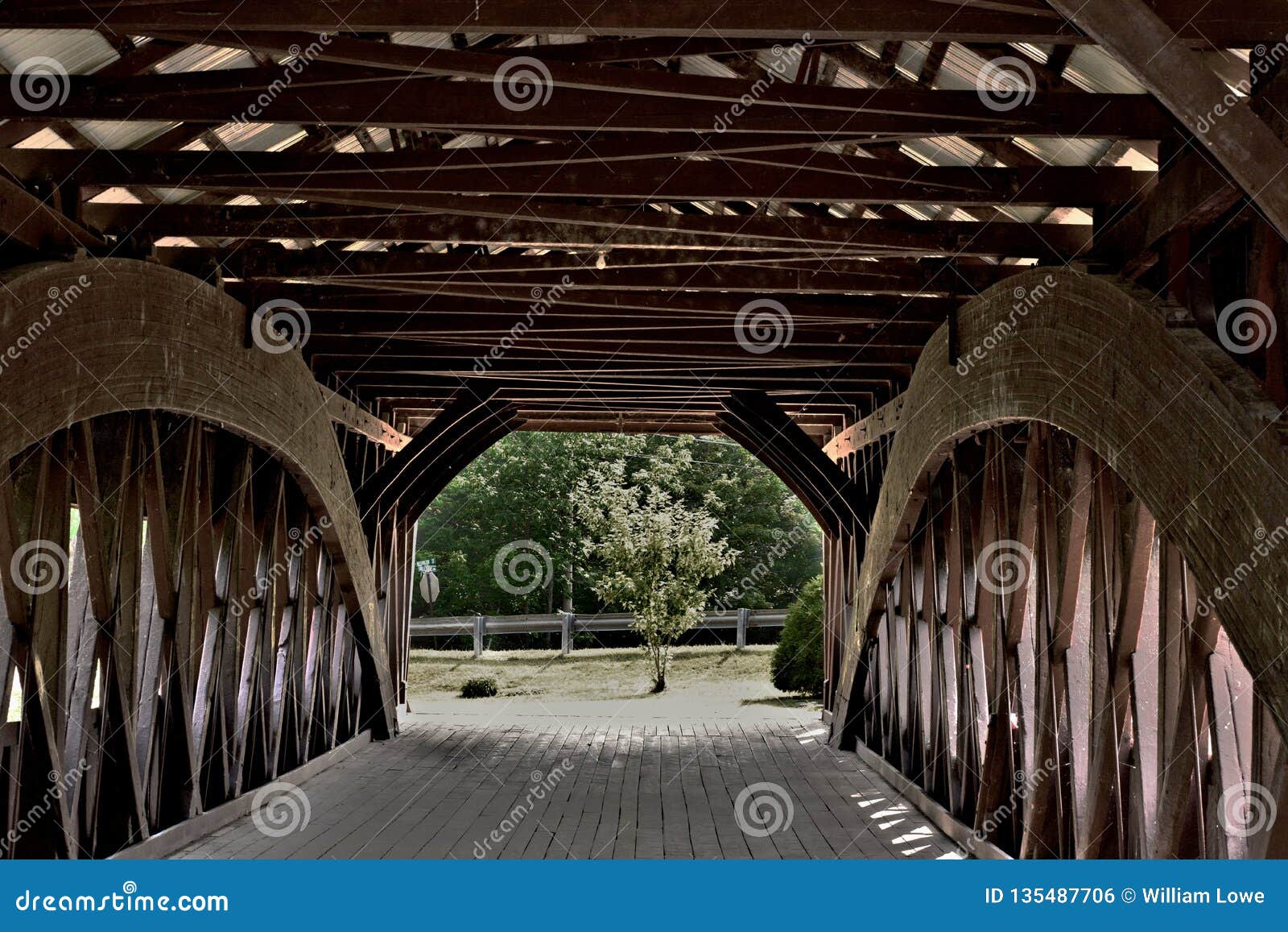 Covered Bridge Interior View of Structure Stock Photo Image of