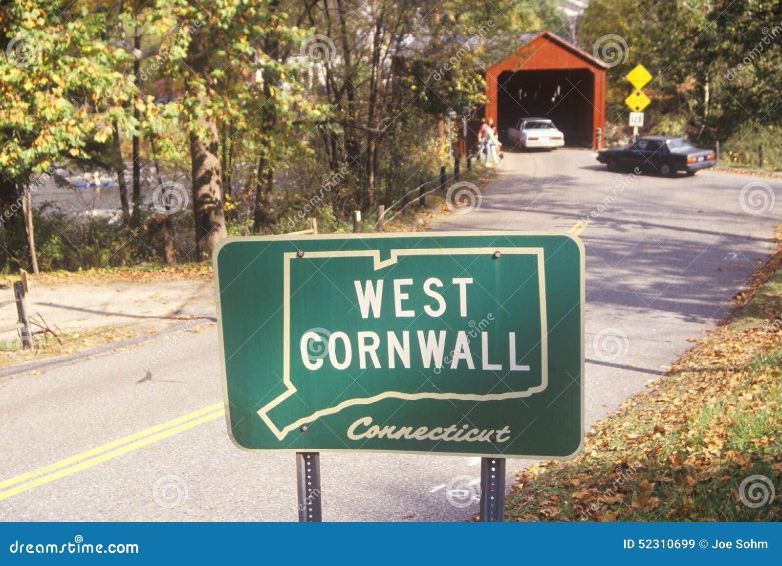 A Covered Bridge Along Scenic Route 7 in West Cornwall, Connecticut