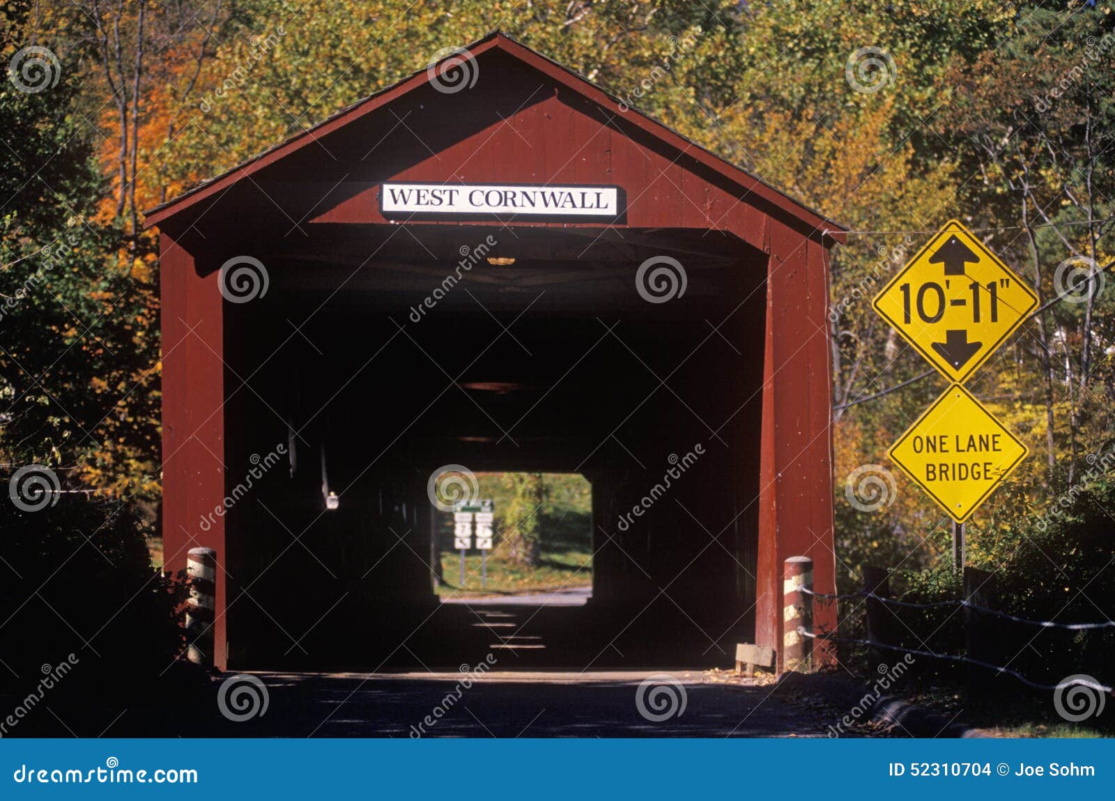 A Covered Bridge Along Scenic Route 7 in West Cornwall, Connecticut