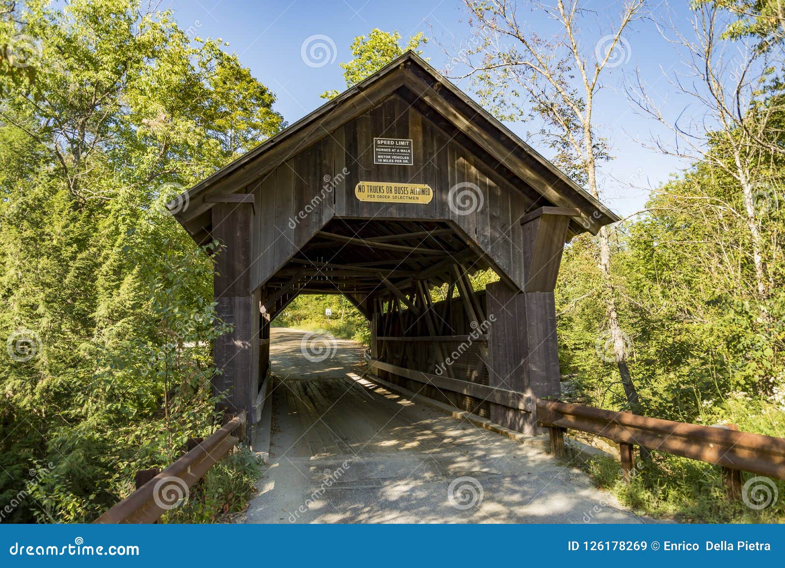 covered bridge gold brook in stowe vermont