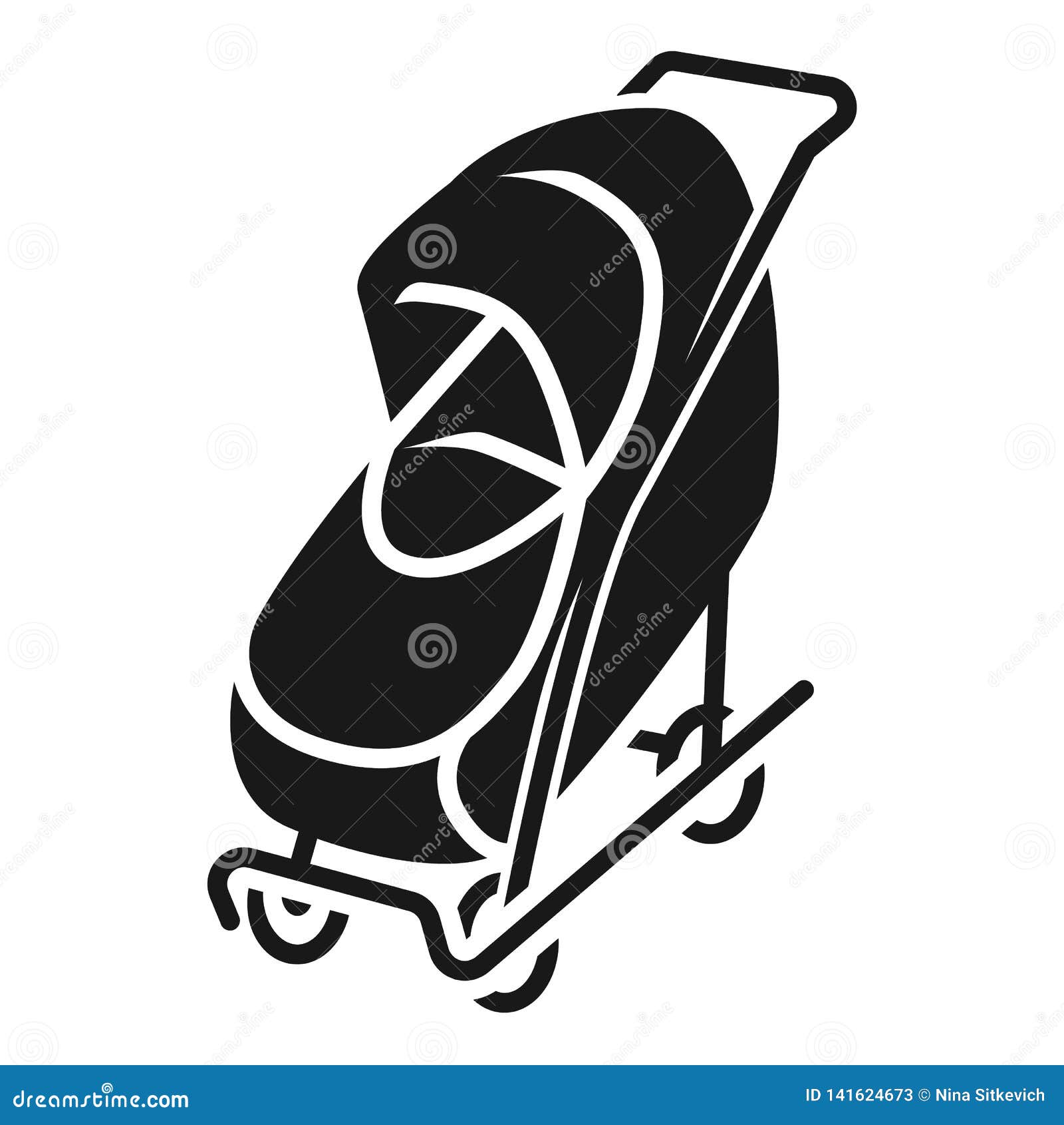 Covered Stroller Icon, Simple Style Stock Vector Illustration of