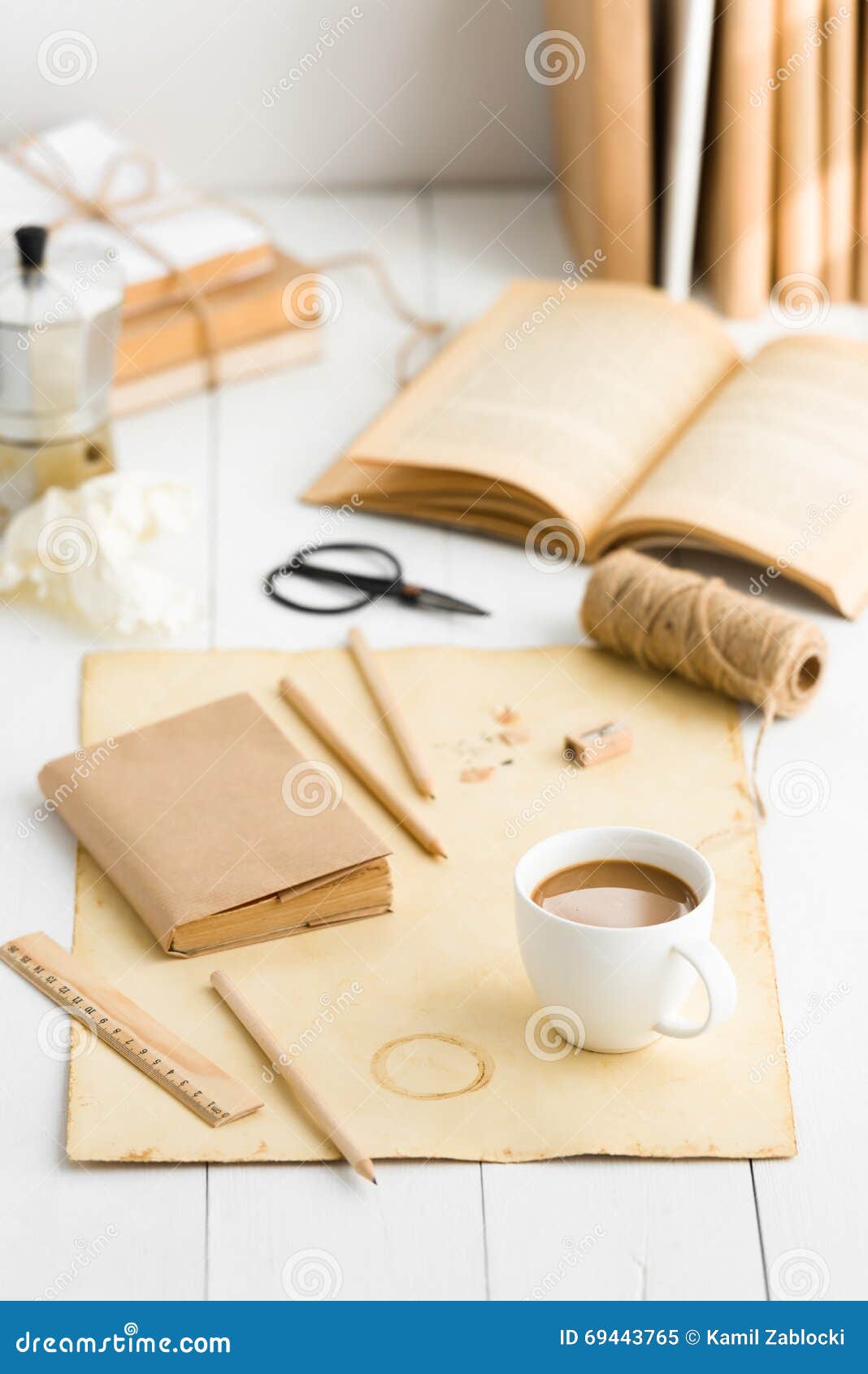 Covering Books with Brown Paper Stock Image Image of school, scandinavian 69443765