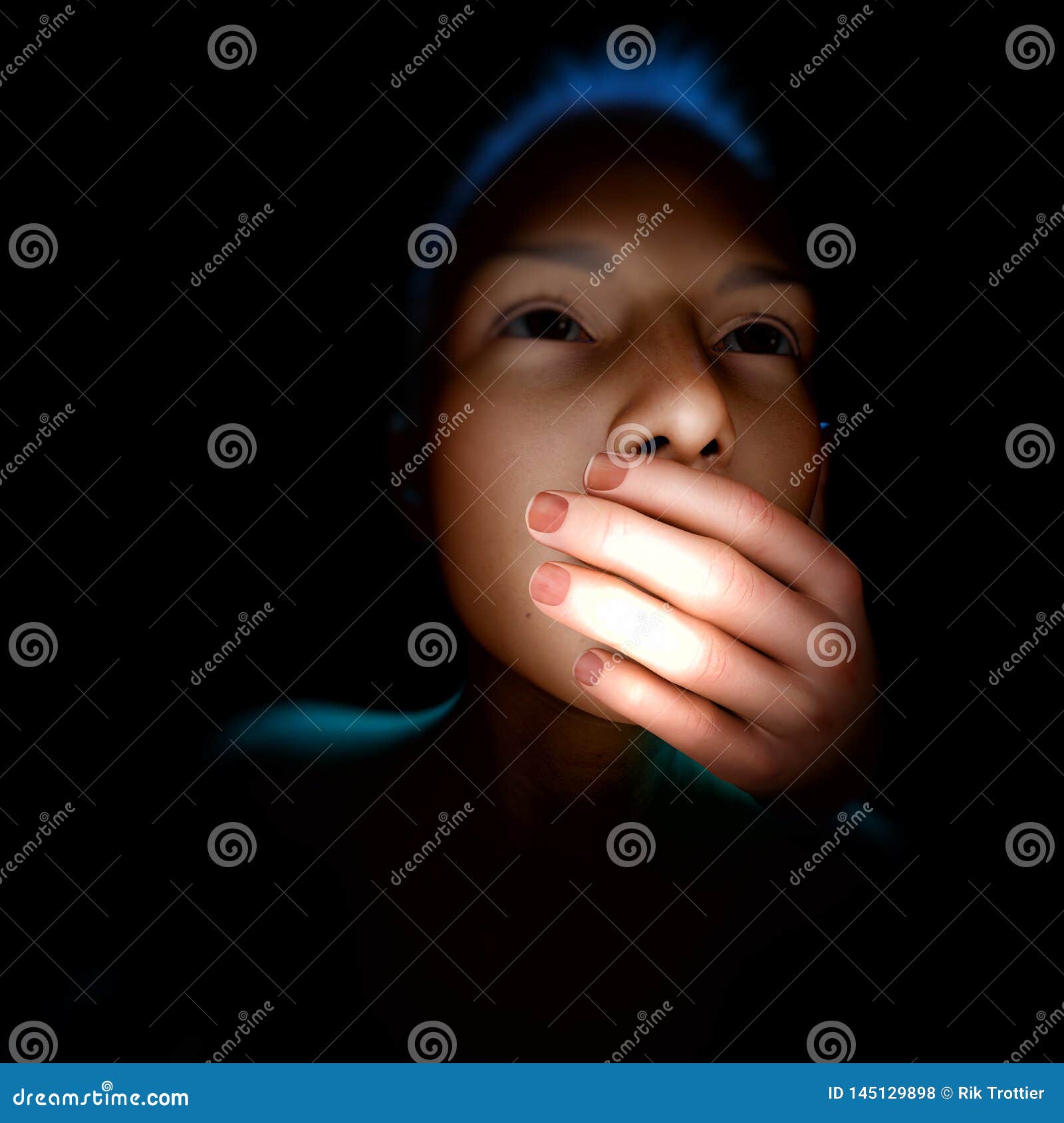 Covering someones mouth stock illustration. Illustration of rights