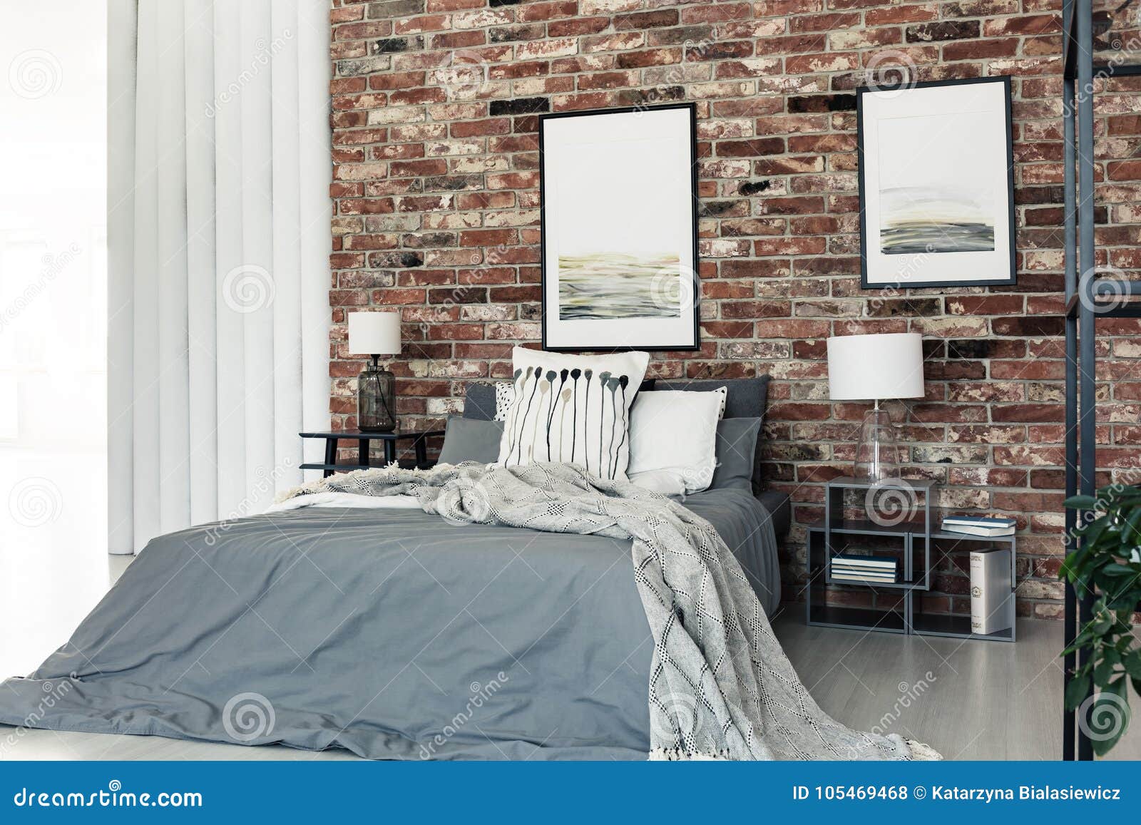 Coverlet On Bed Stock Photo Image Of Lying Brick King 105469468