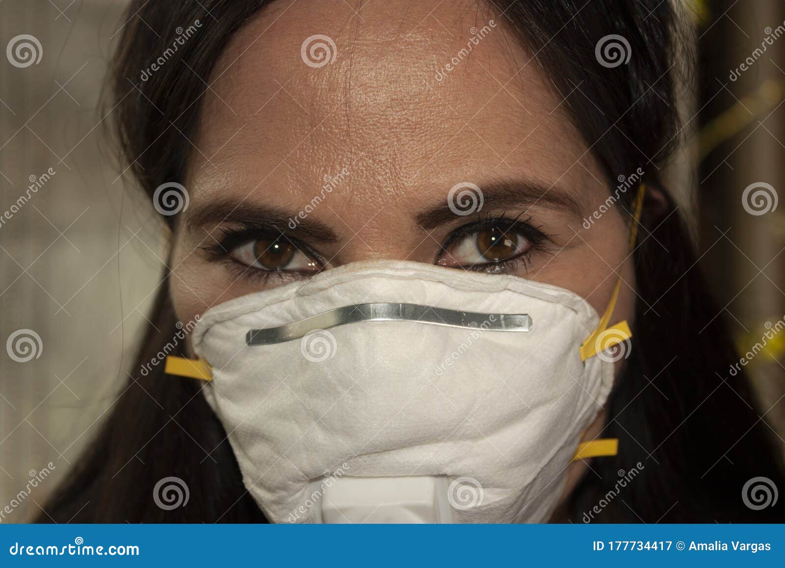 Mexican Woman Health Professional Wearing Mouth Covers Avoiding ...