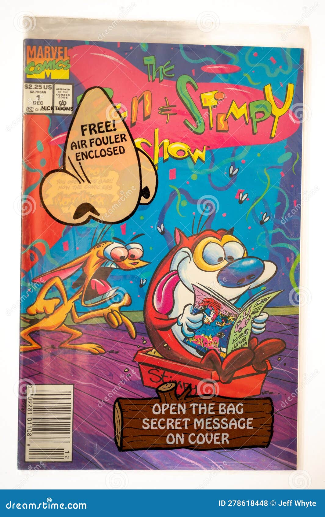 Covers of Vintage Marvel Ren and Stimpy Comics Editorial Stock Photo