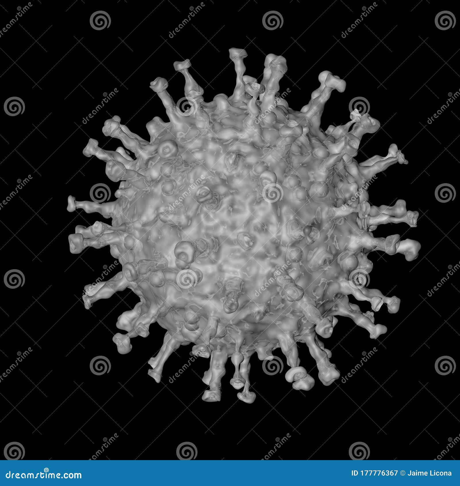covid-19 coronavirus microscopic, virus with black background
