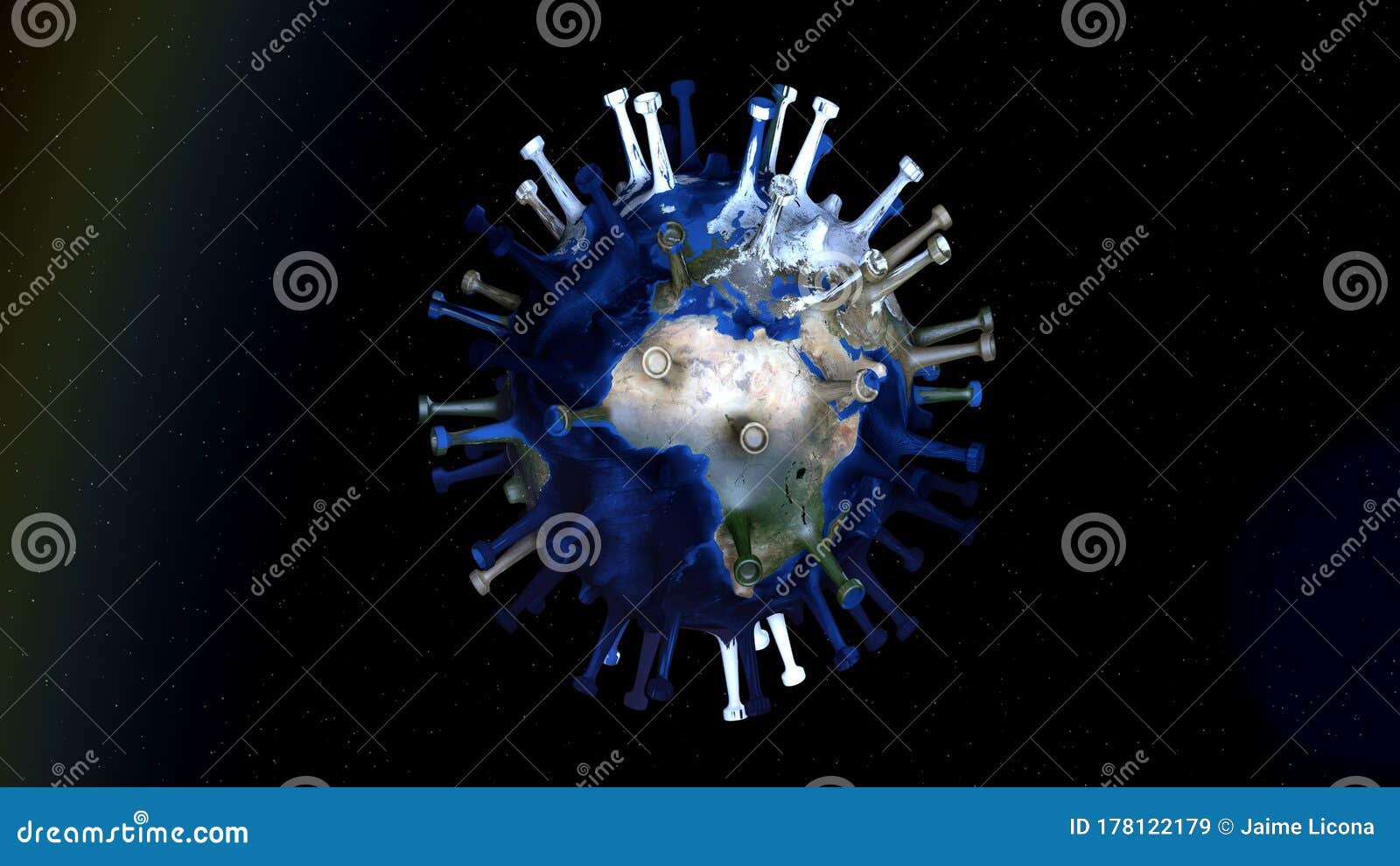 planet earth in the form of covid 19 coronavirus
