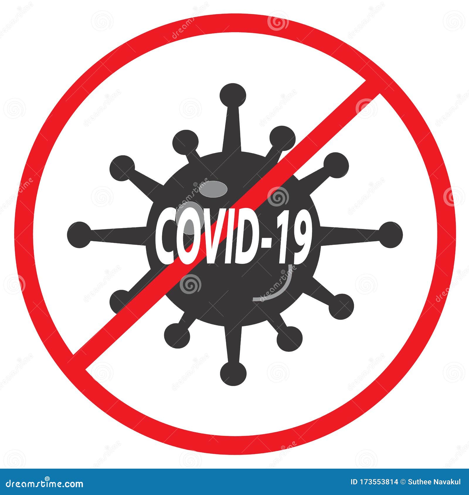 COVID-19 Icon On White Background. Flat Style. Stop Novel ...