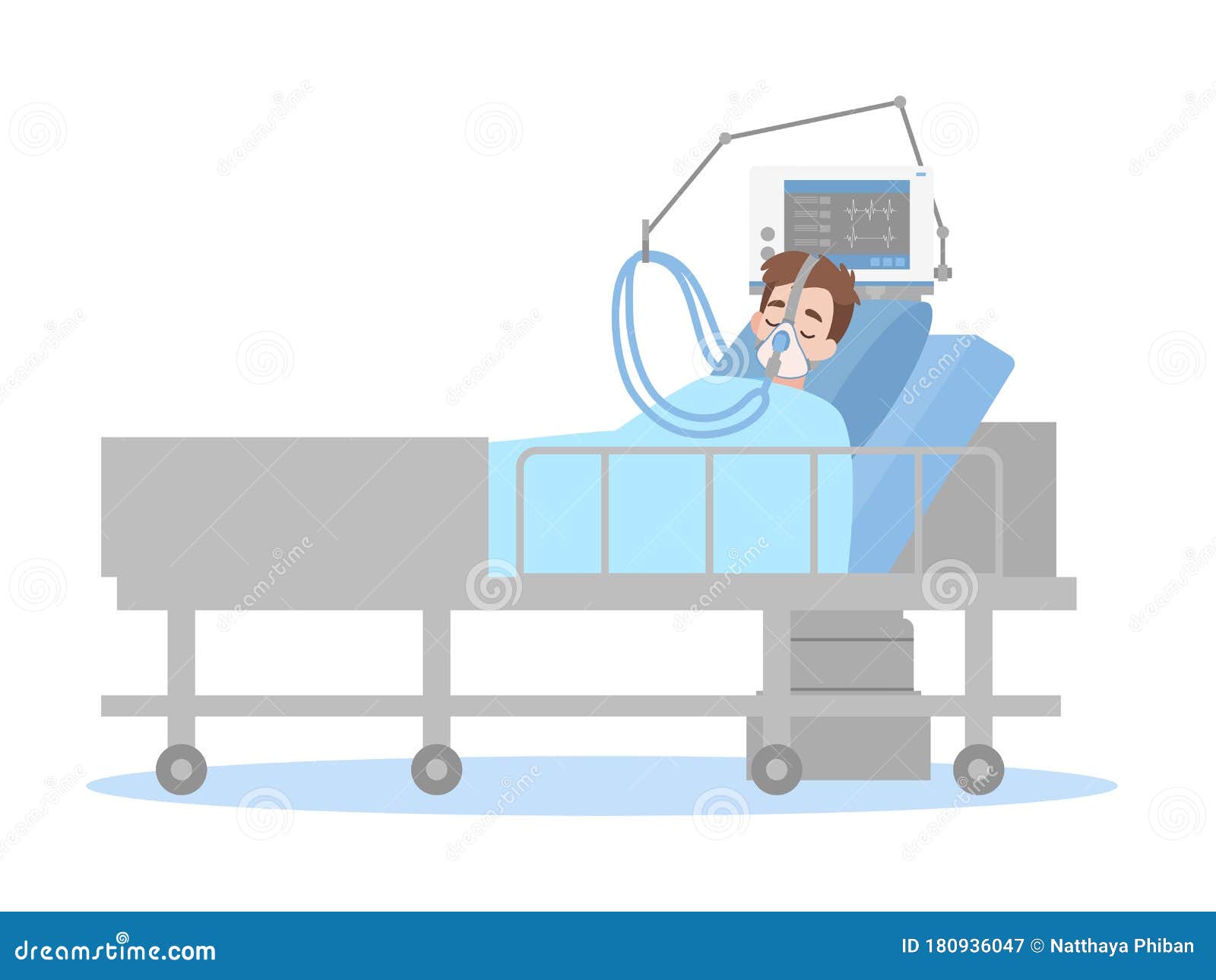 Man In Hospital Bed Cartoon