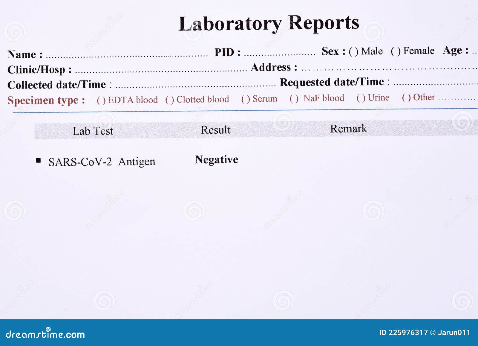 covid-19 negative test result by using antigen test kit