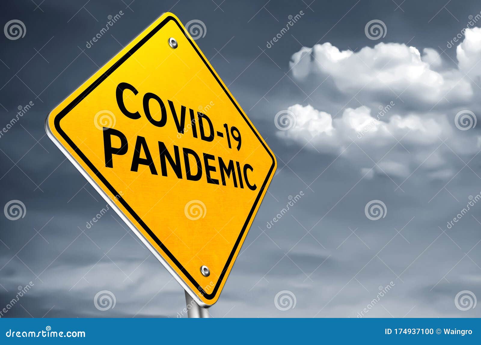 covid 19 pandemic - roadsign message