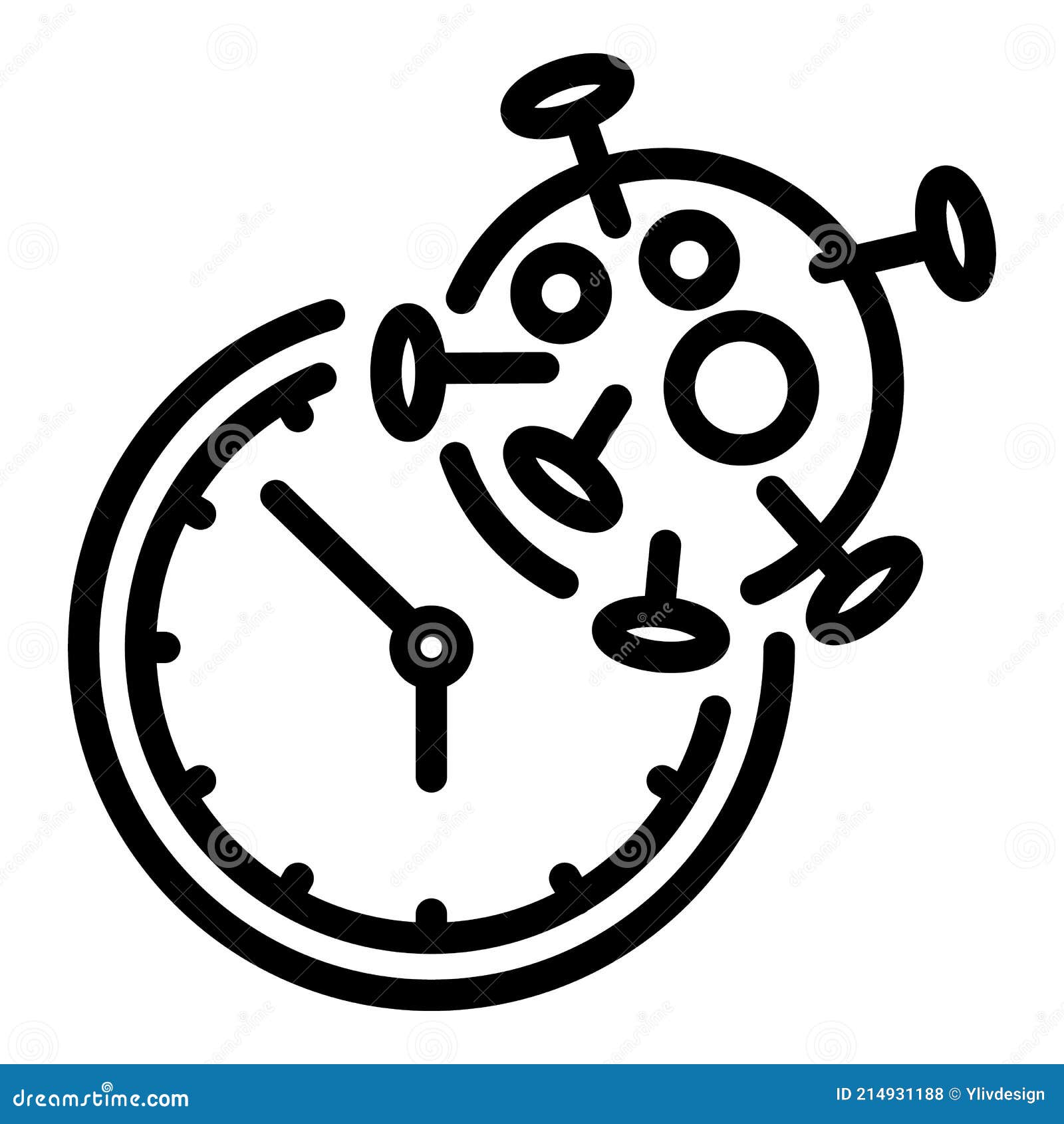 covid test time icon, outline style