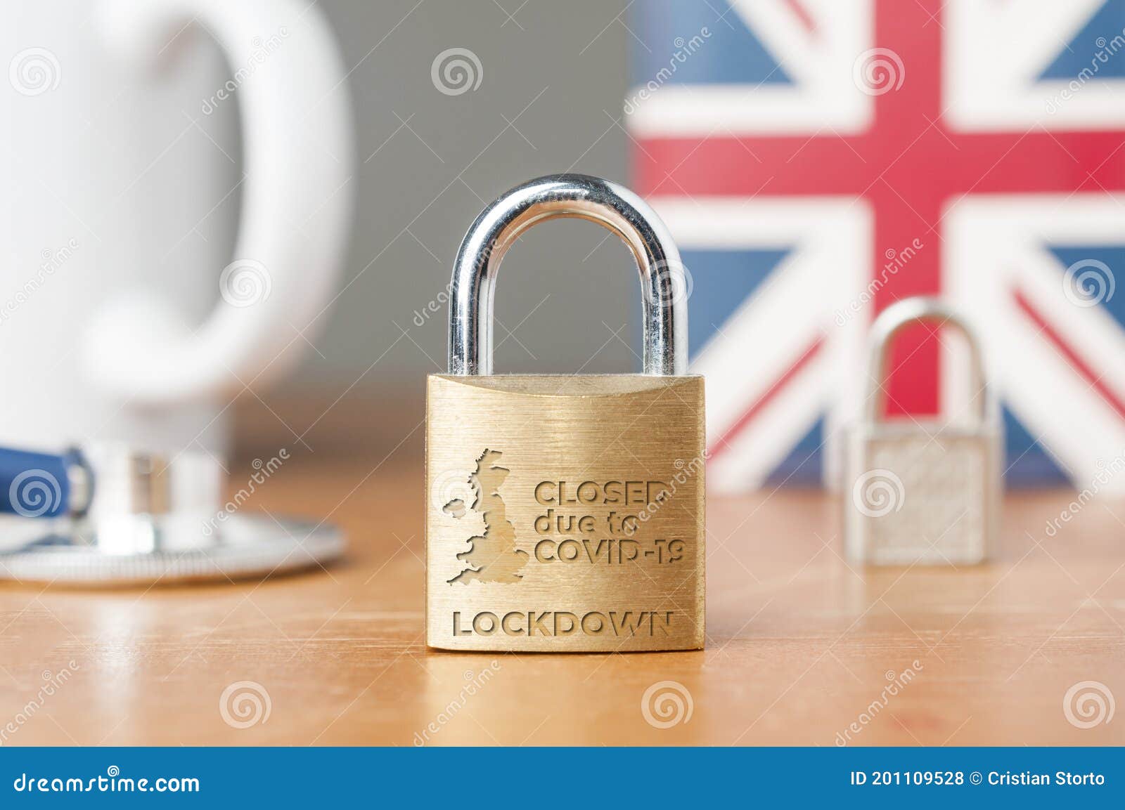 covid-19 uk lockdown concept. a lock with the message
