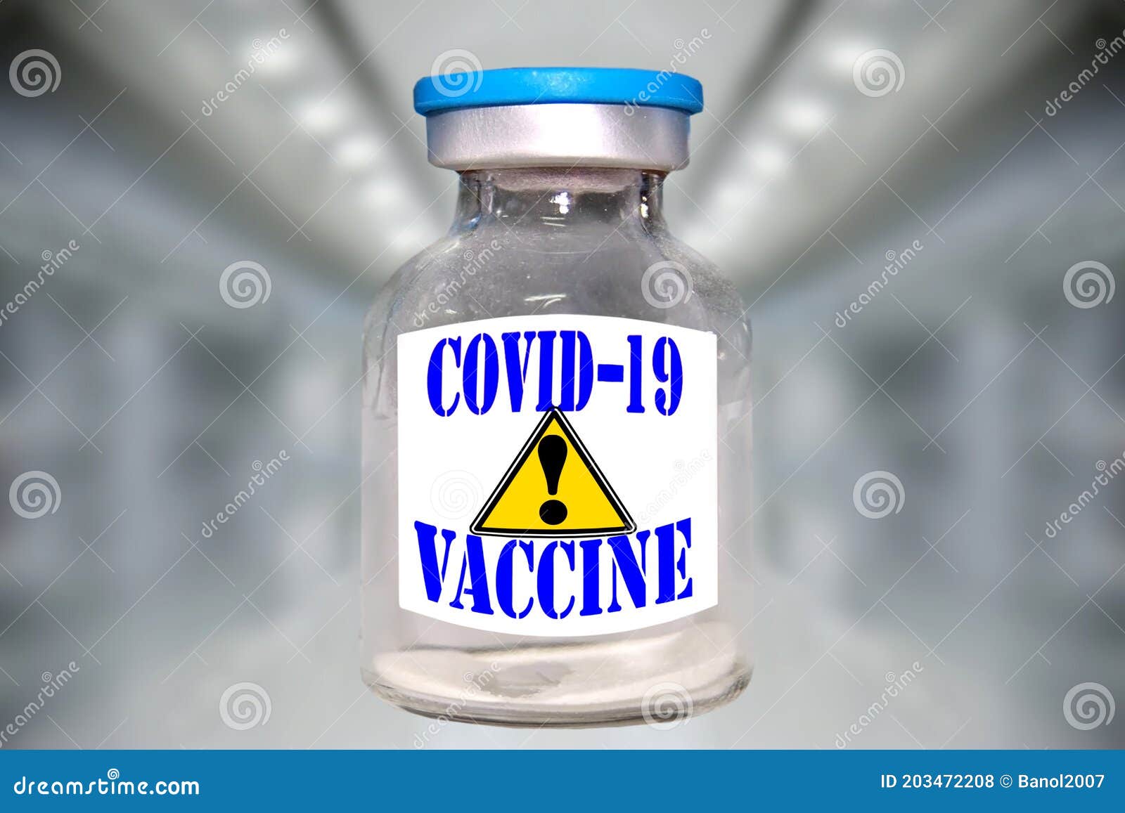 covid-19 vaccine precautions, fake; hospital background