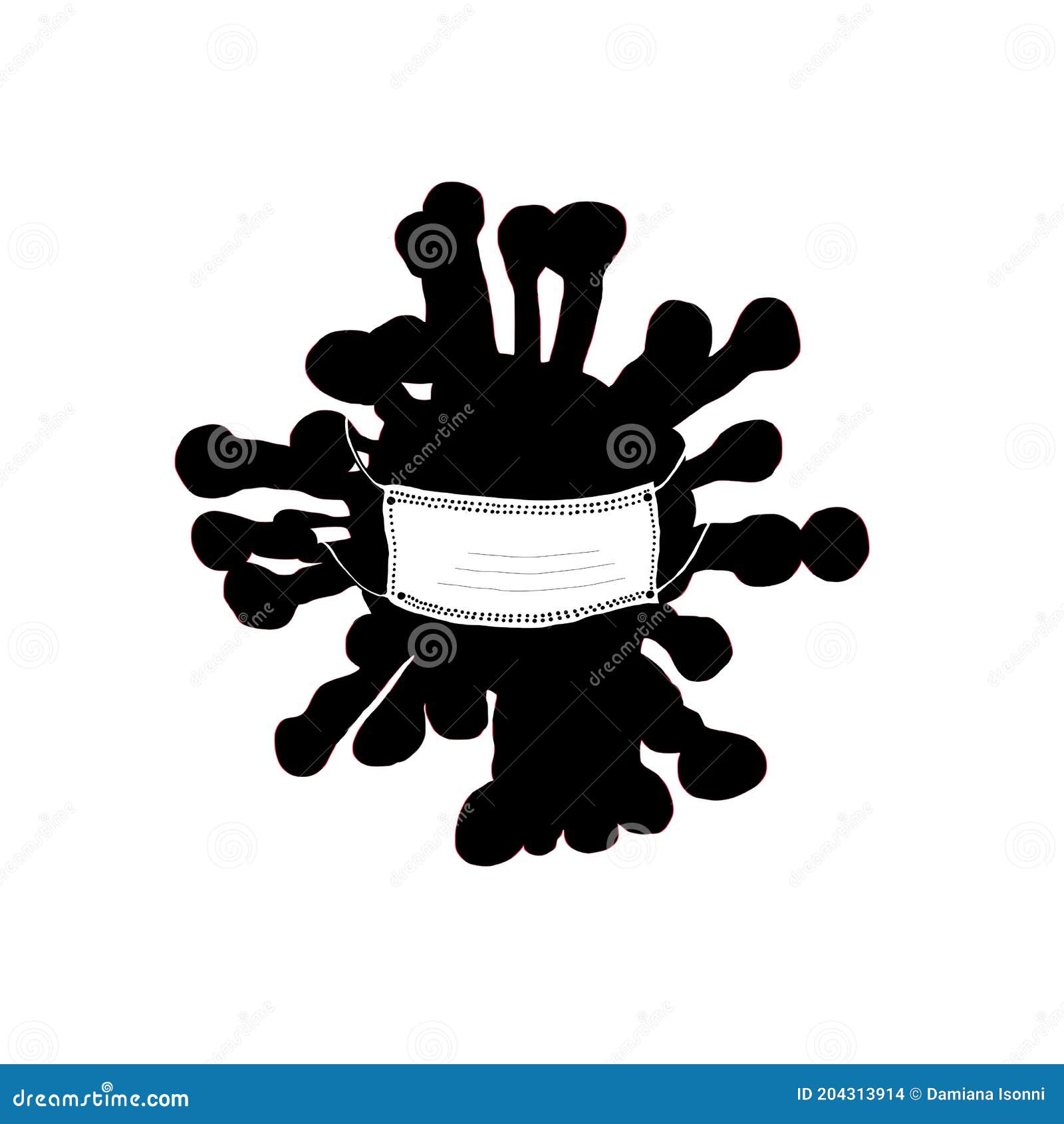 covid19 virus with isolation mask