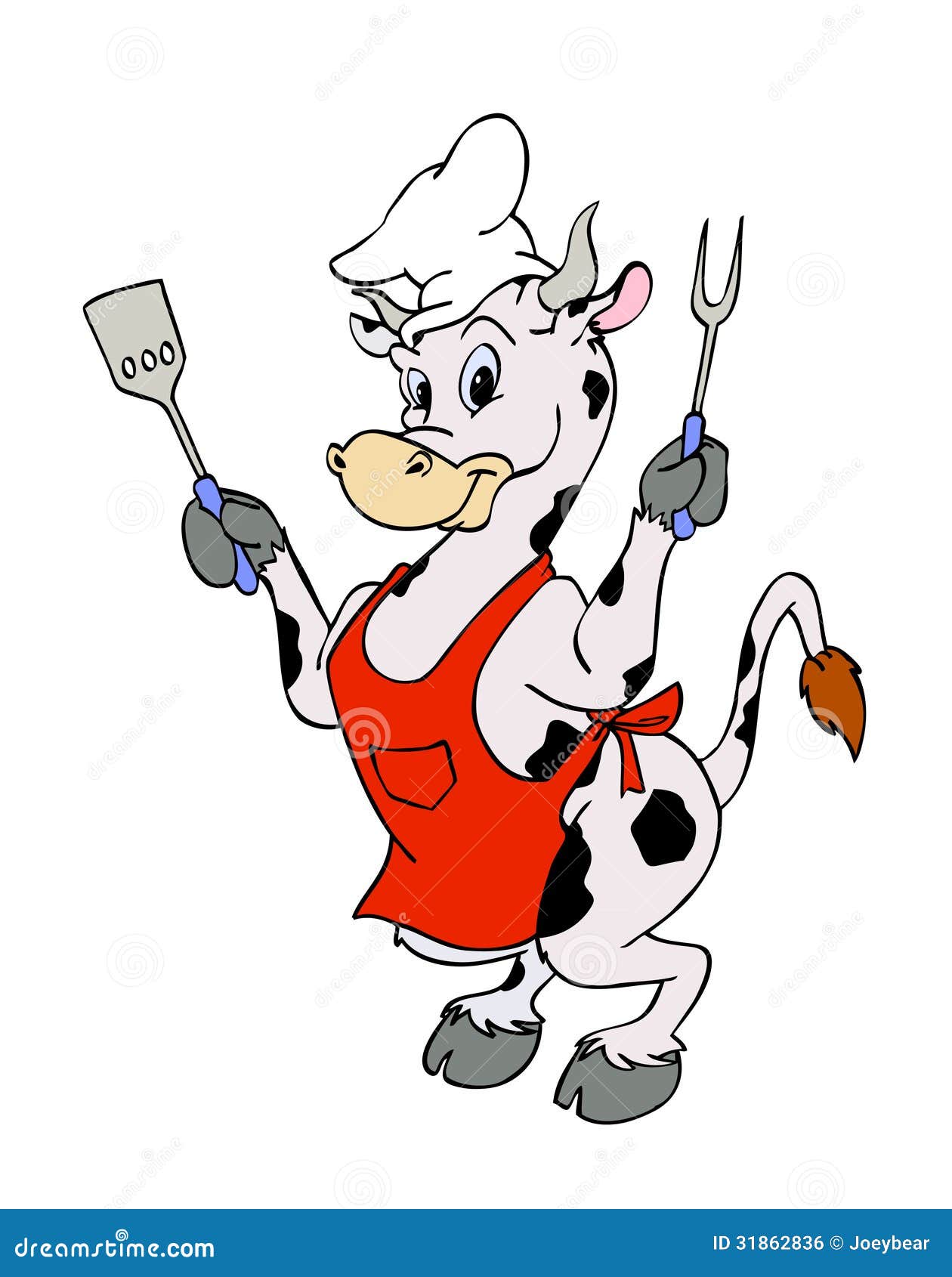 bbq cow cartoon