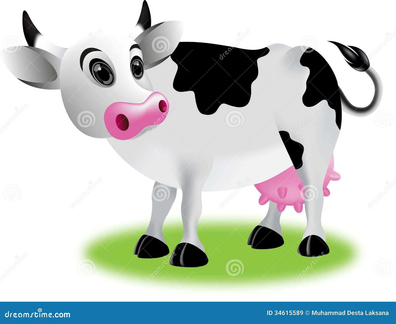 Cute Cartoon Cows with Heart Shaped Balloons