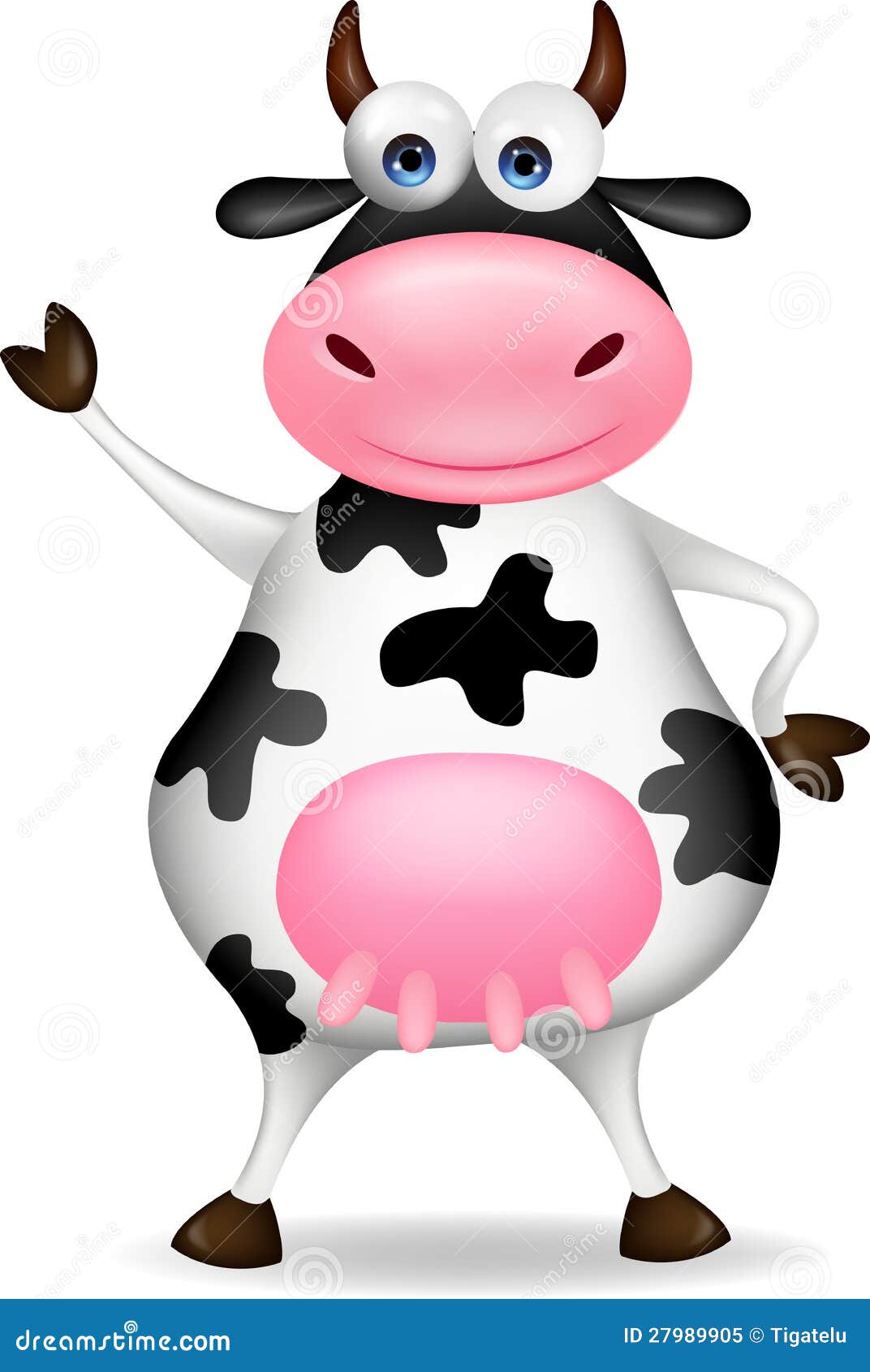 Cow cartoon waving stock vector. Image of icon, mascot  27989905