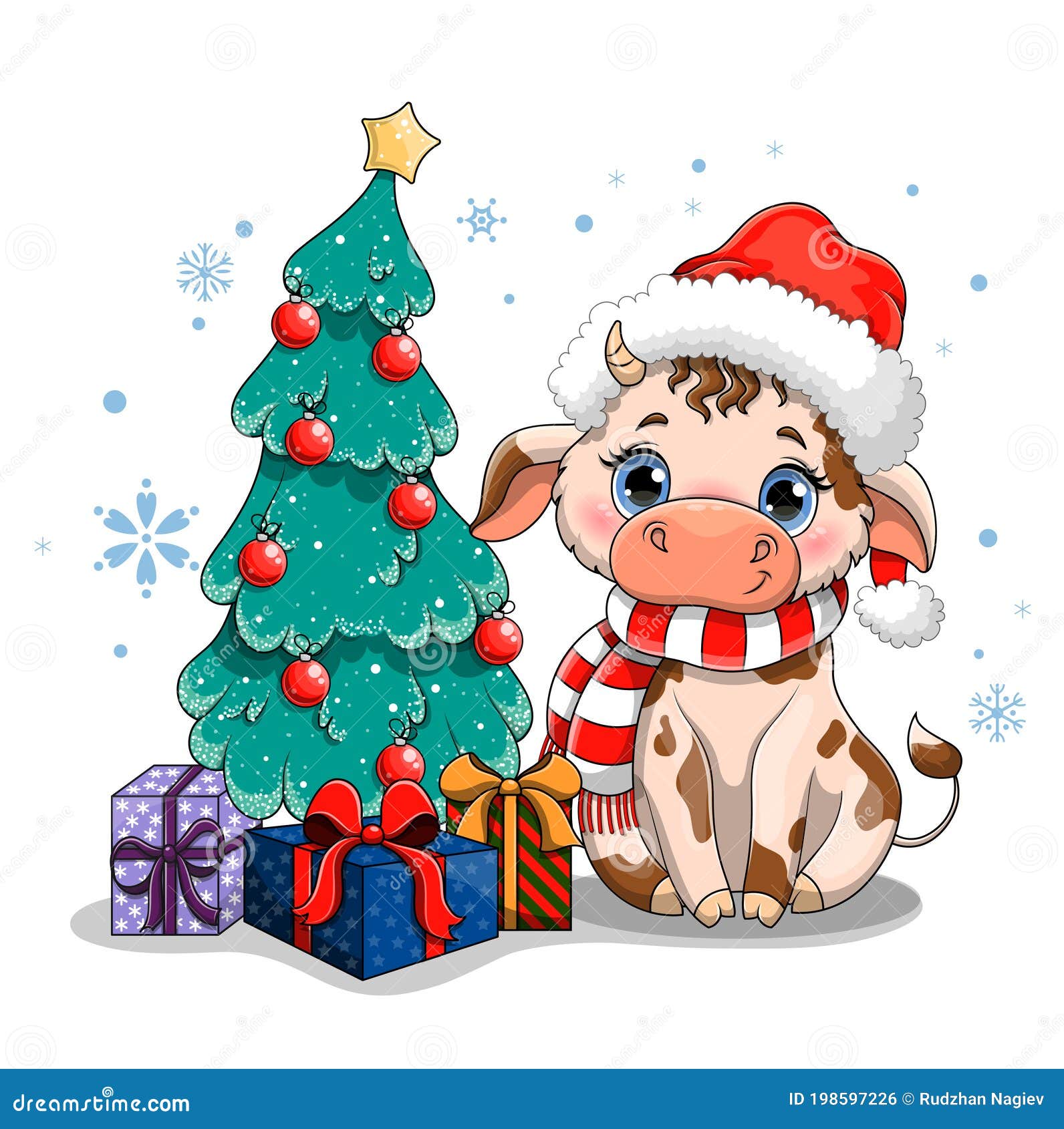 Bull Xmas Tree Stock Illustrations – 608 Bull Xmas Tree Stock