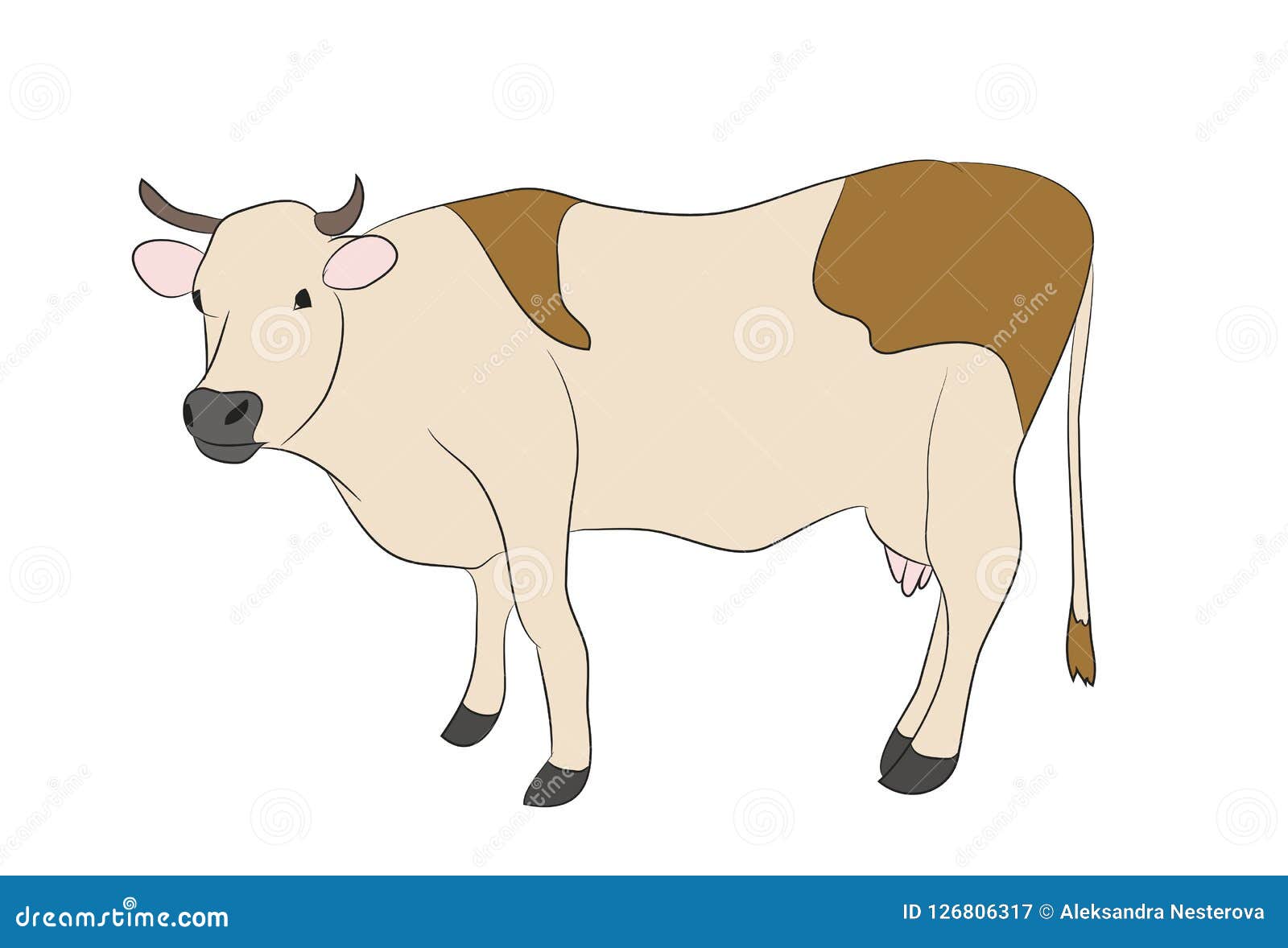 Cow Drawing Which Stands, Vector Stock Vector - Illustration of ...