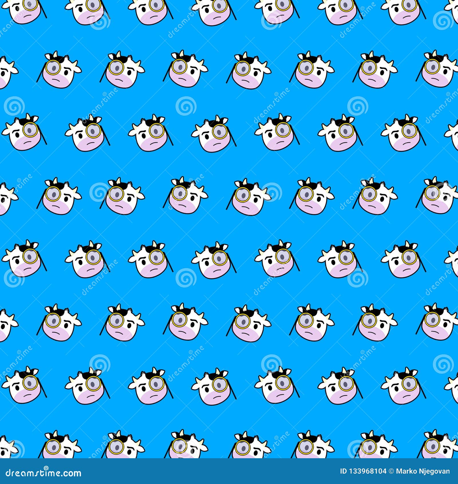 Cow emoji pattern 79 stock illustration. Illustration of cartoon