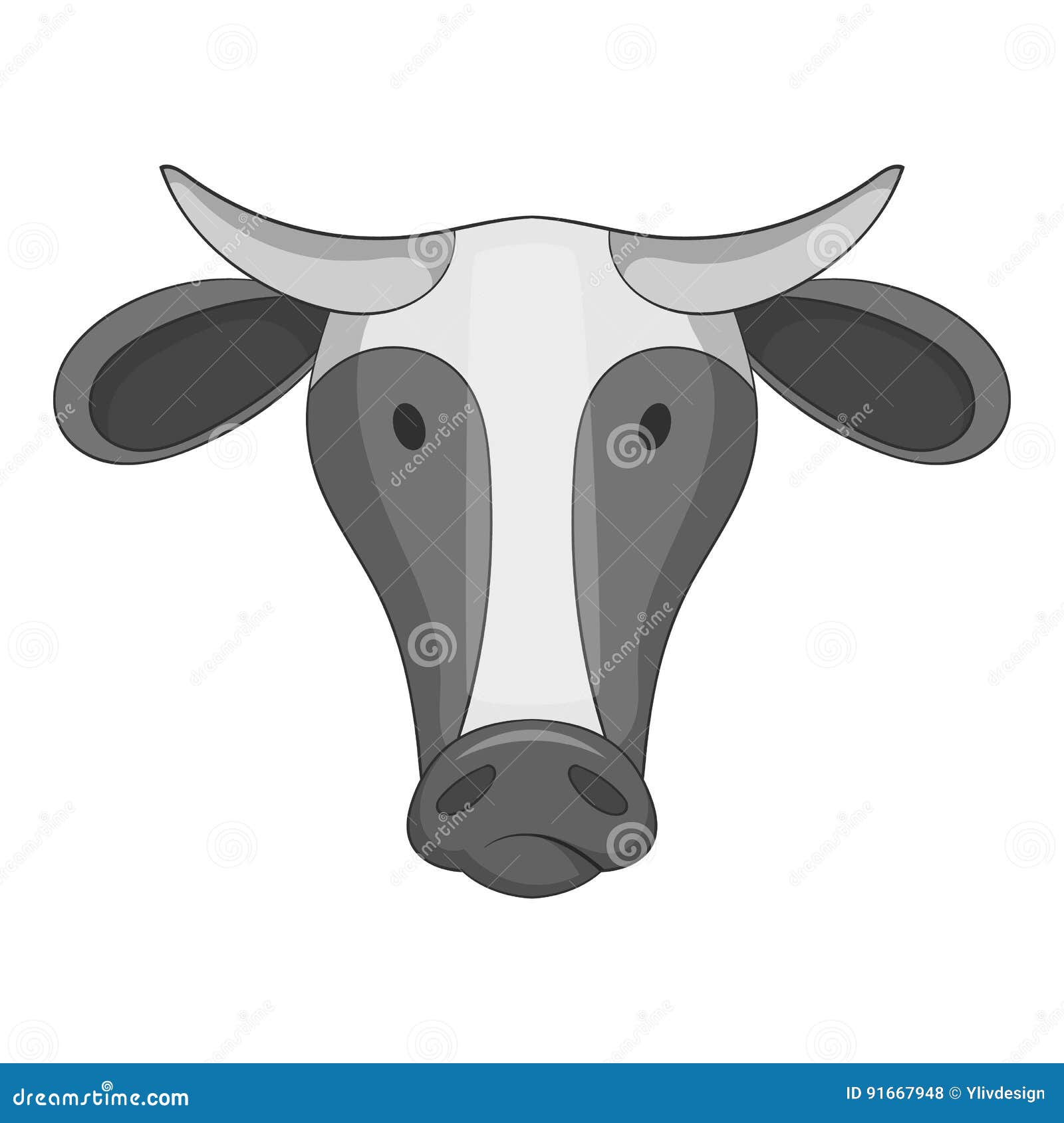 Cow icon monochrome stock vector. Illustration of farming - 91667948