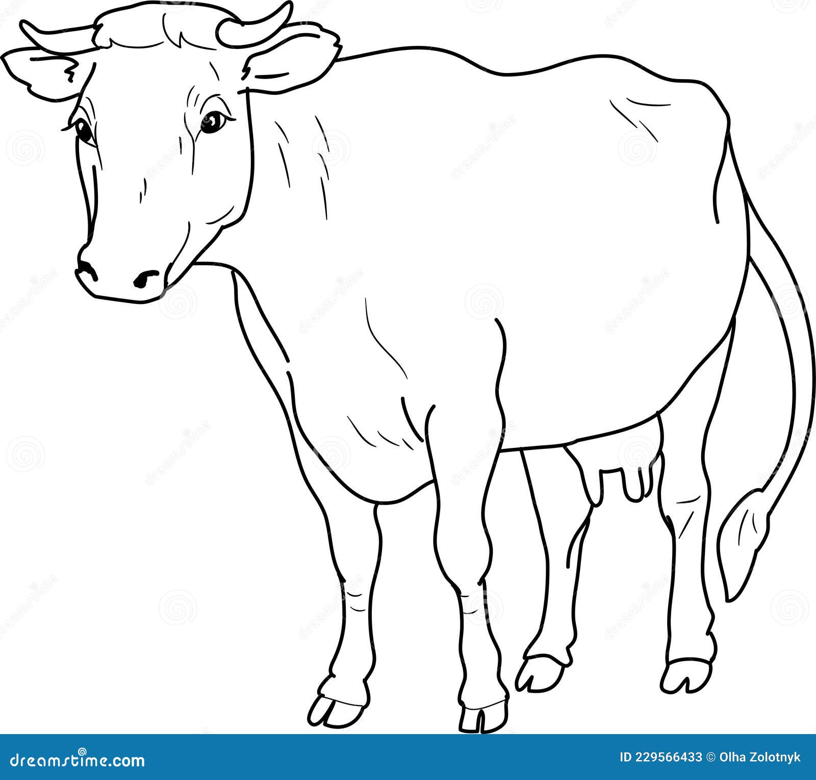 Cow. Isolated on a White Background Stock Vector - Illustration of ...