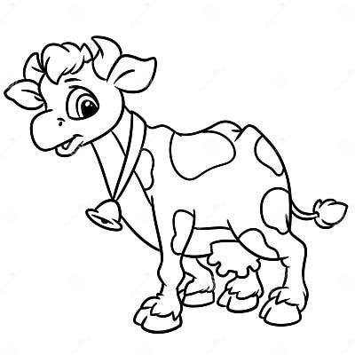 Cow Kind Animal Character Cartoon Illustration Coloring Page Stock ...