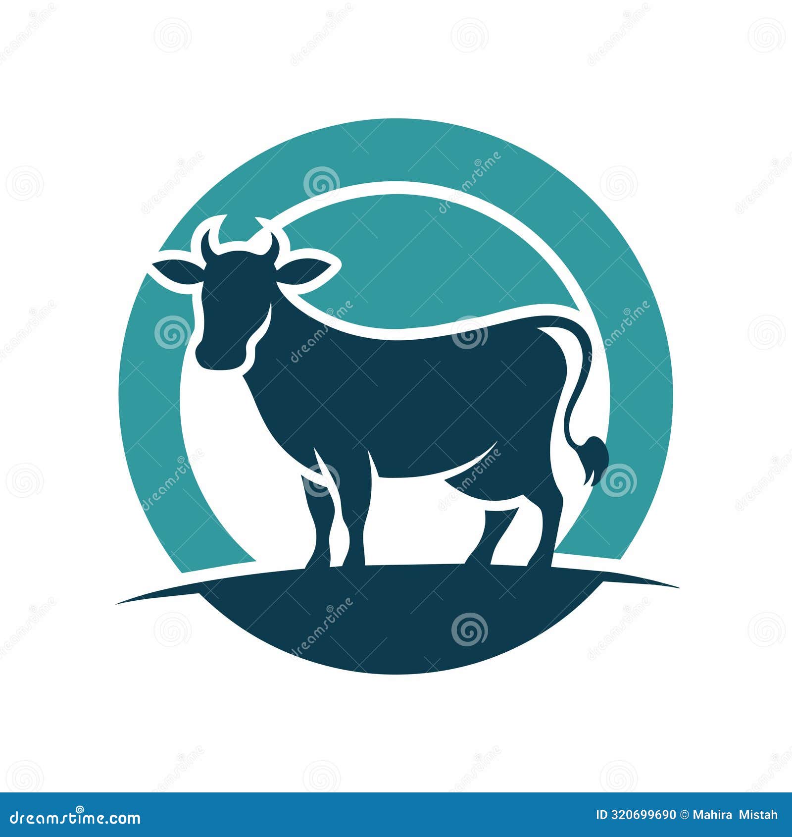 cow logo icon: circle  art for branding excellence