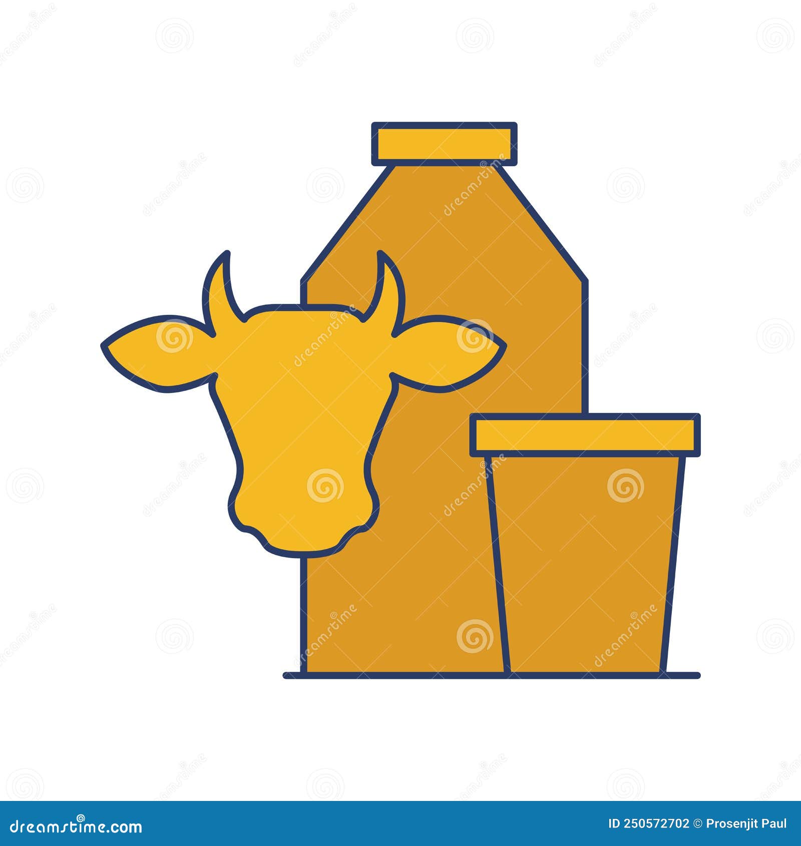 Cow Milk Bottle Dairy Icon Vector Stock Vector Illustration of