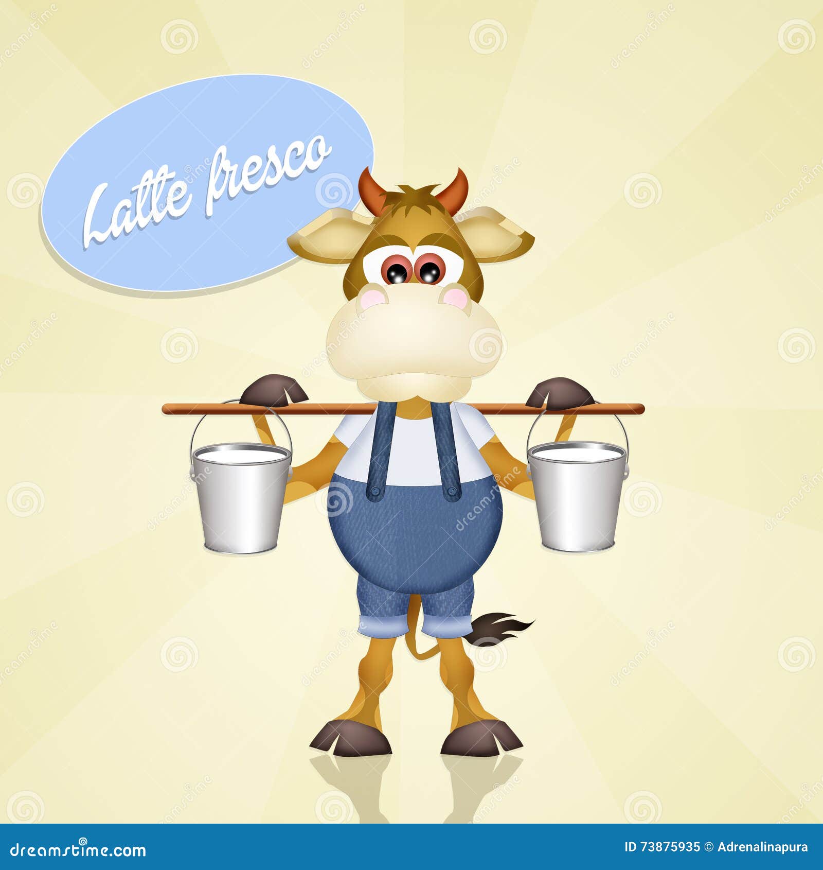 Cow with milk stock illustration. Illustration of beverage 73875935