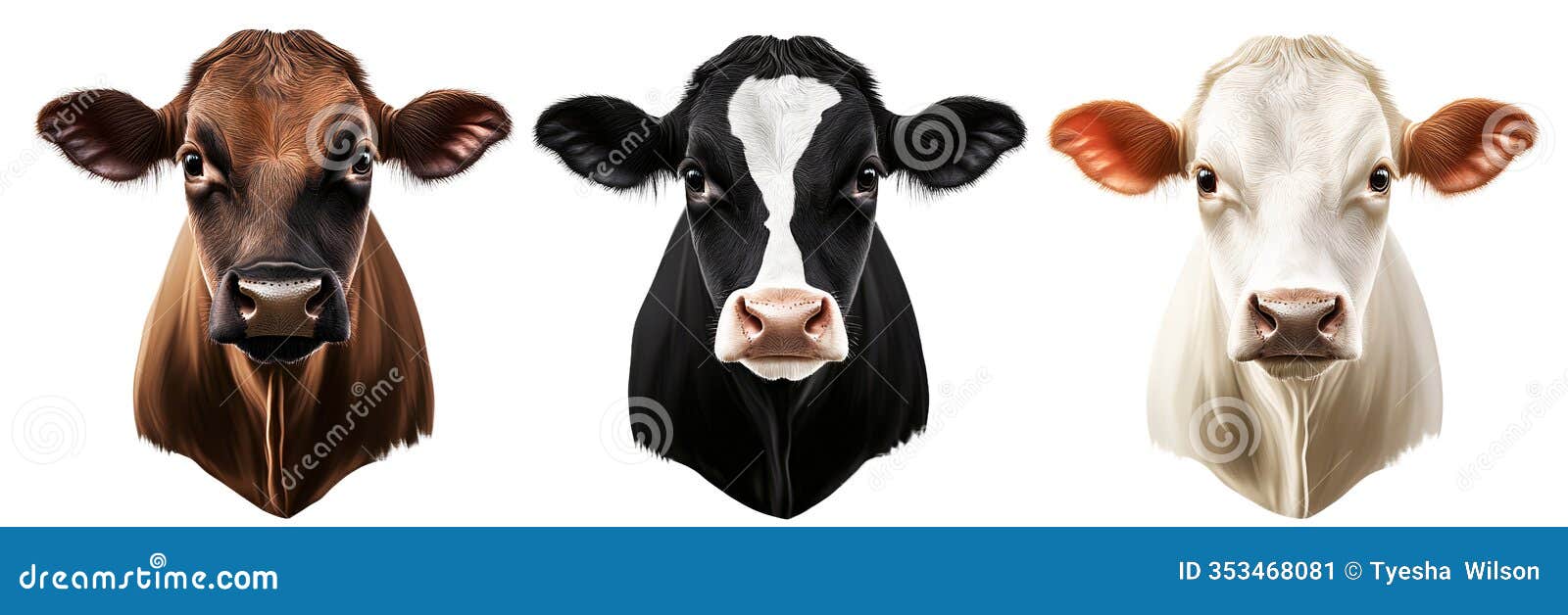 cow portraits brown black and white cattle closeup