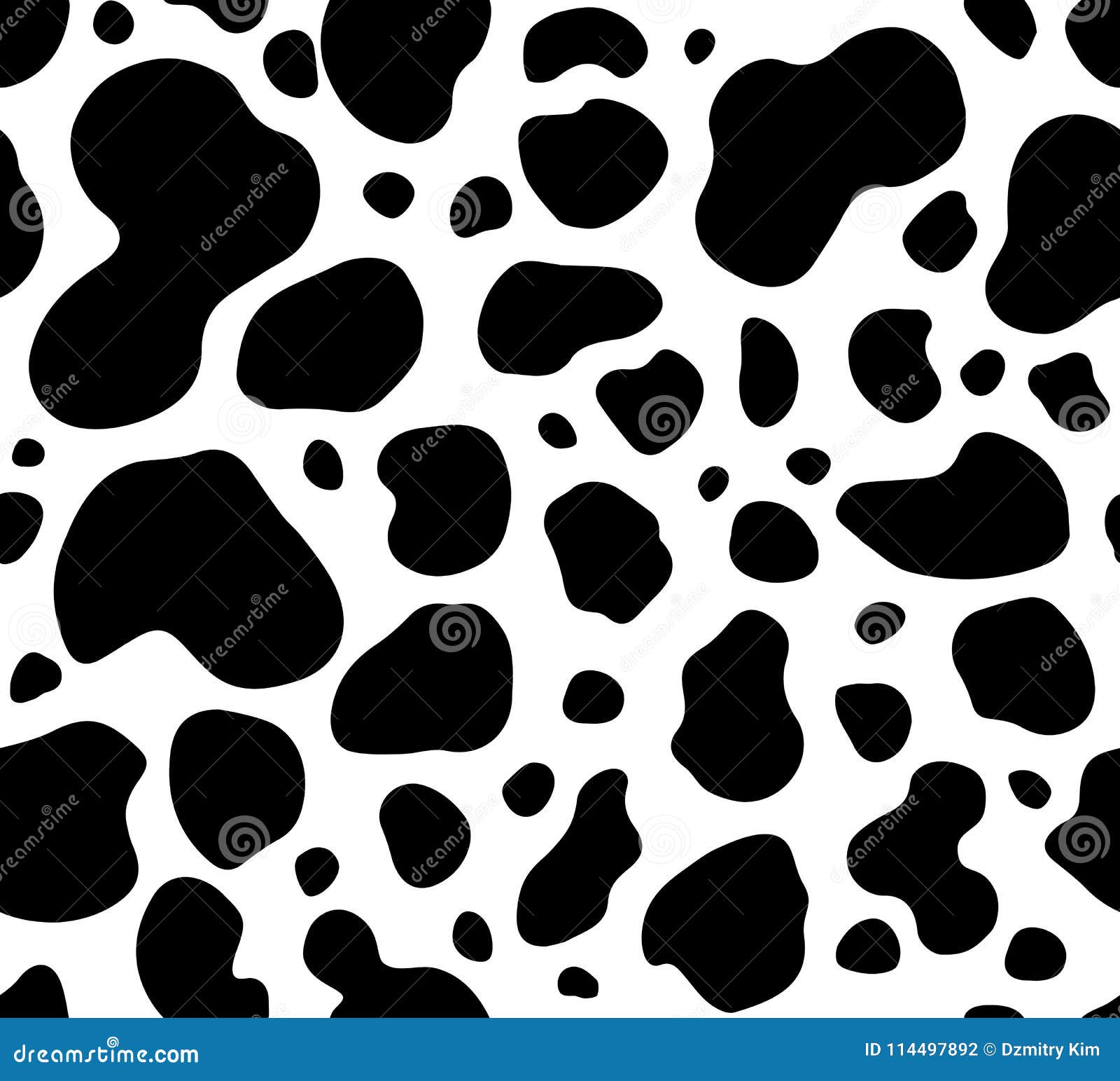 Seamless Cow Spots Pattern Cow Print Stock Illustration - Download