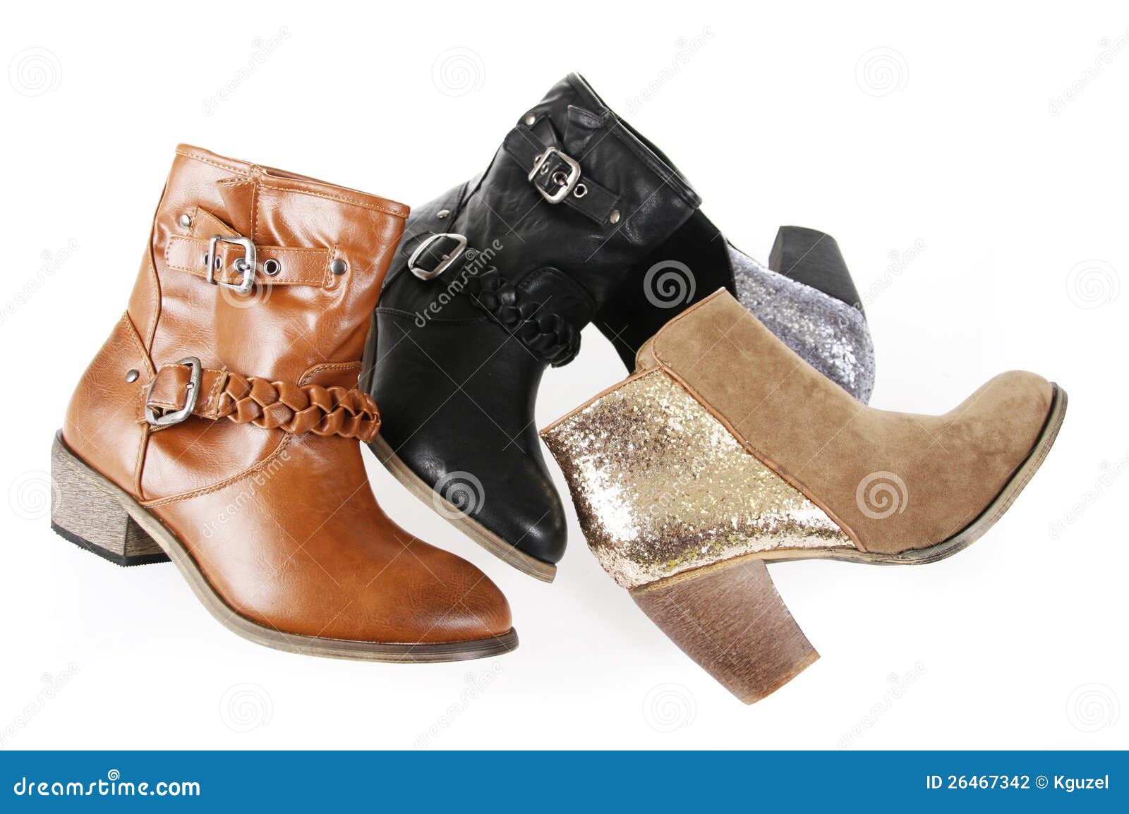 Cowboy Ankle Boots Collections Isolated on White Stock Photo Image of design, material 26467342
