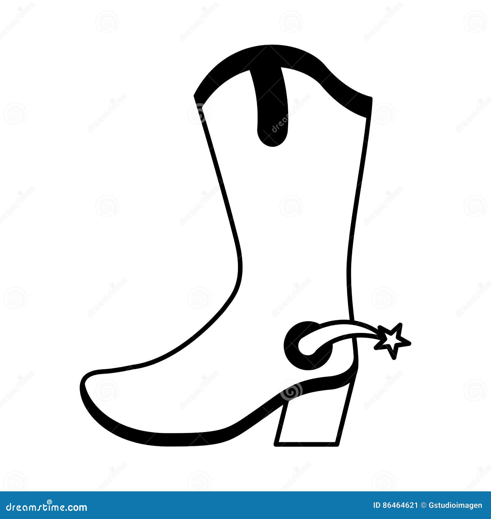 Cowboy boots sketch on white background Royalty Free Vector