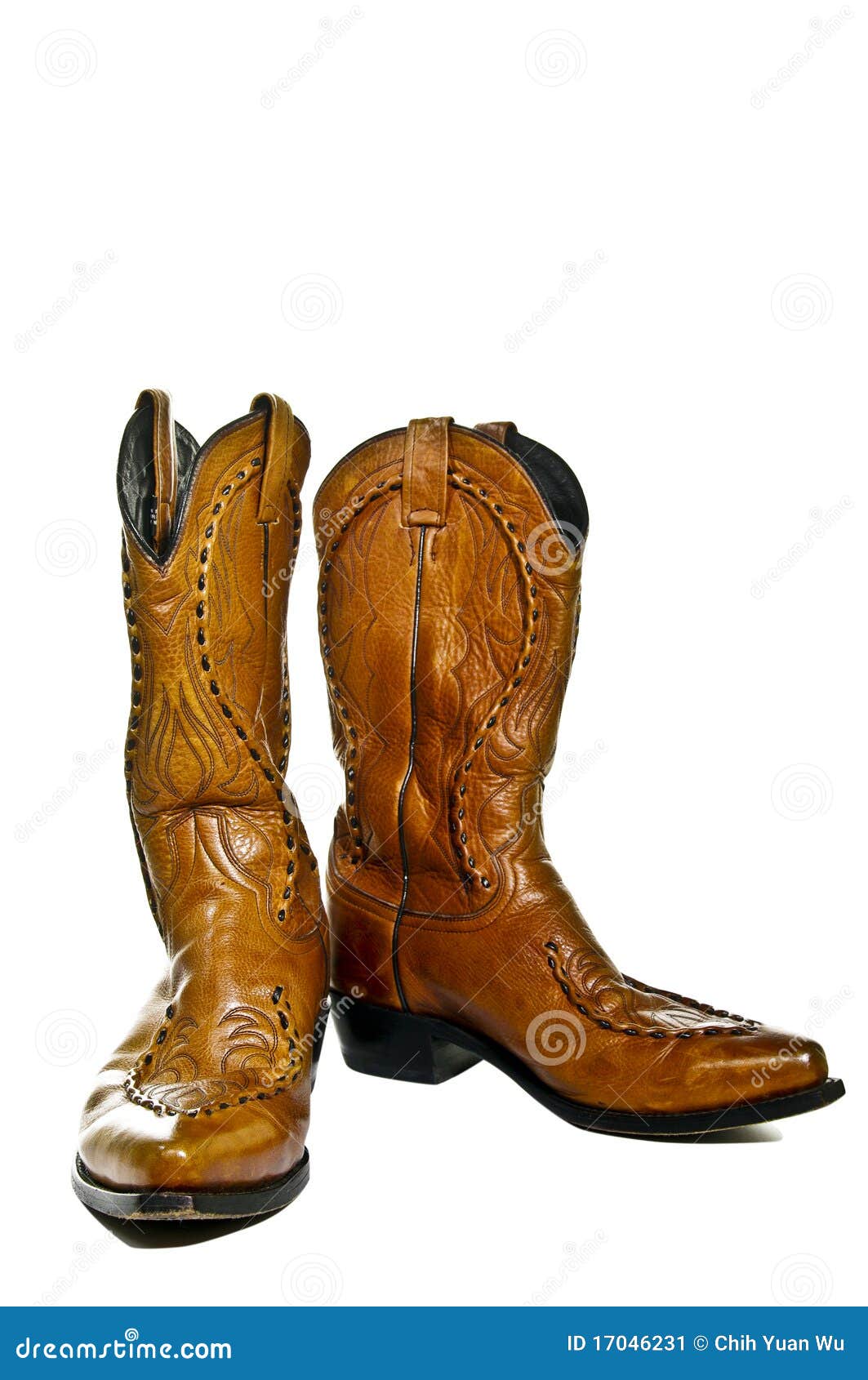 Cowboy Boots On A Ranch. Wood Pallets. Farm RoyaltyFree Stock