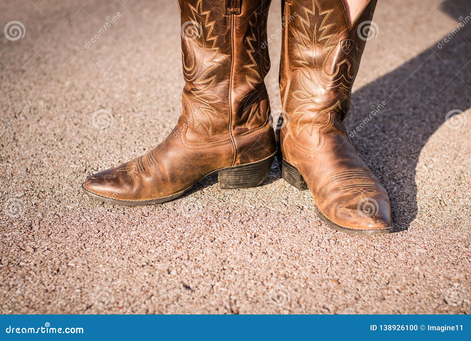 Cowboy Boots, Heels Together, Shadow Behind Stock Photo - Image of ...