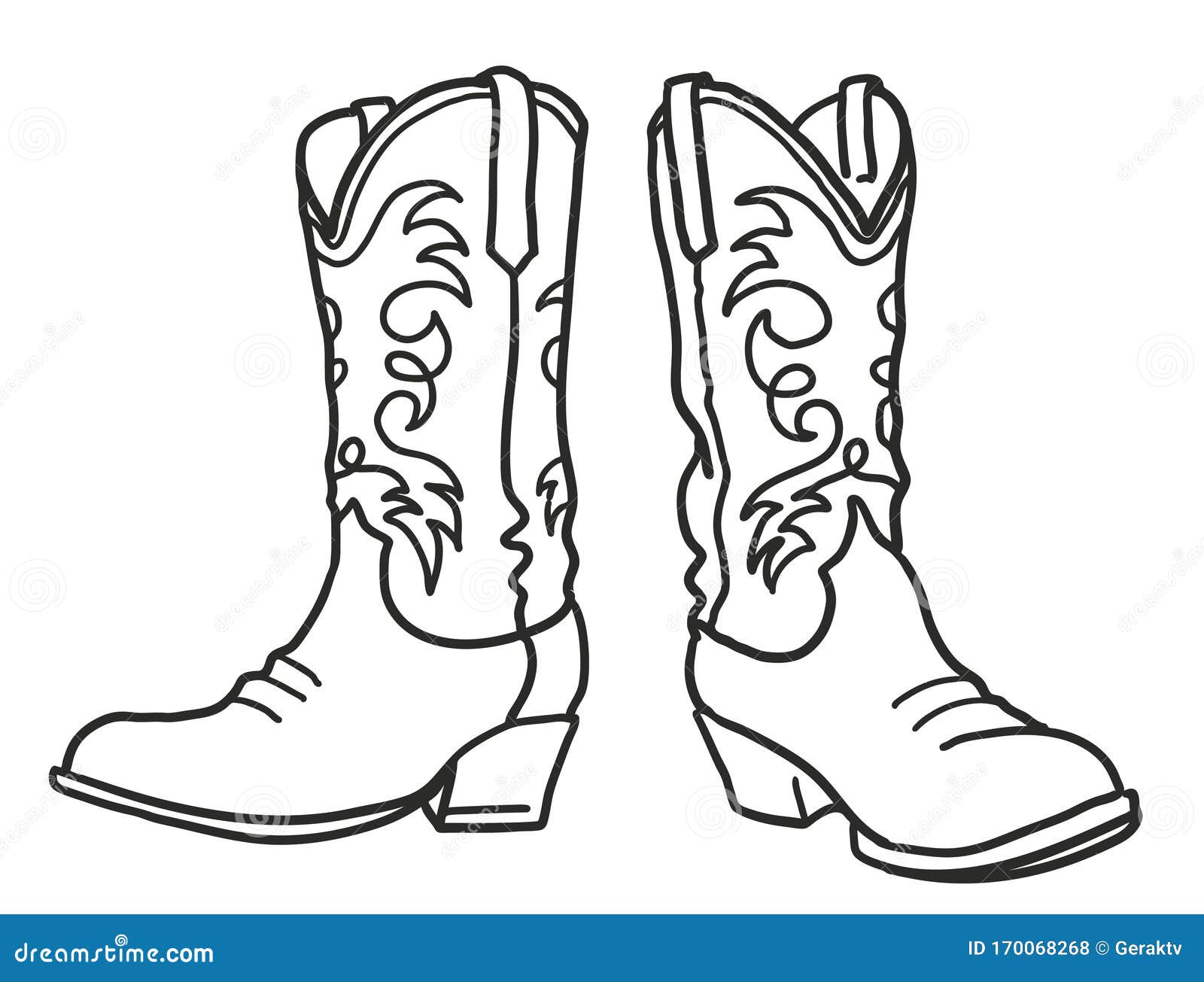 Cowboy Boots Drawing  How To Draw Cowboy Boots Step By Step