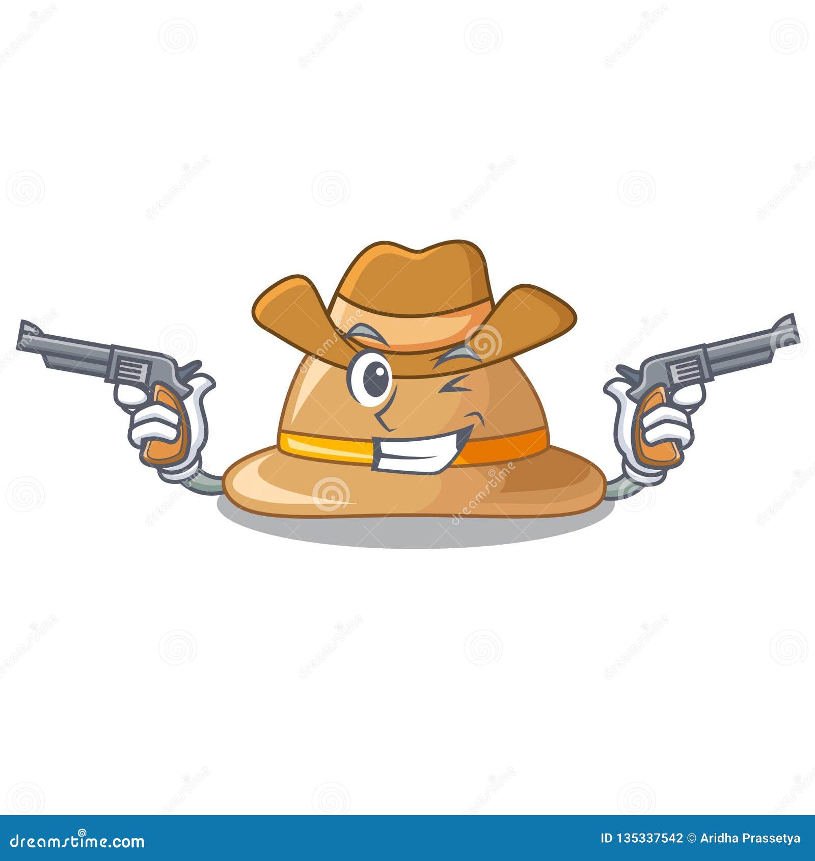 Cowboy Cork Hat Isolated on the Mascot Stock Vector Illustration of