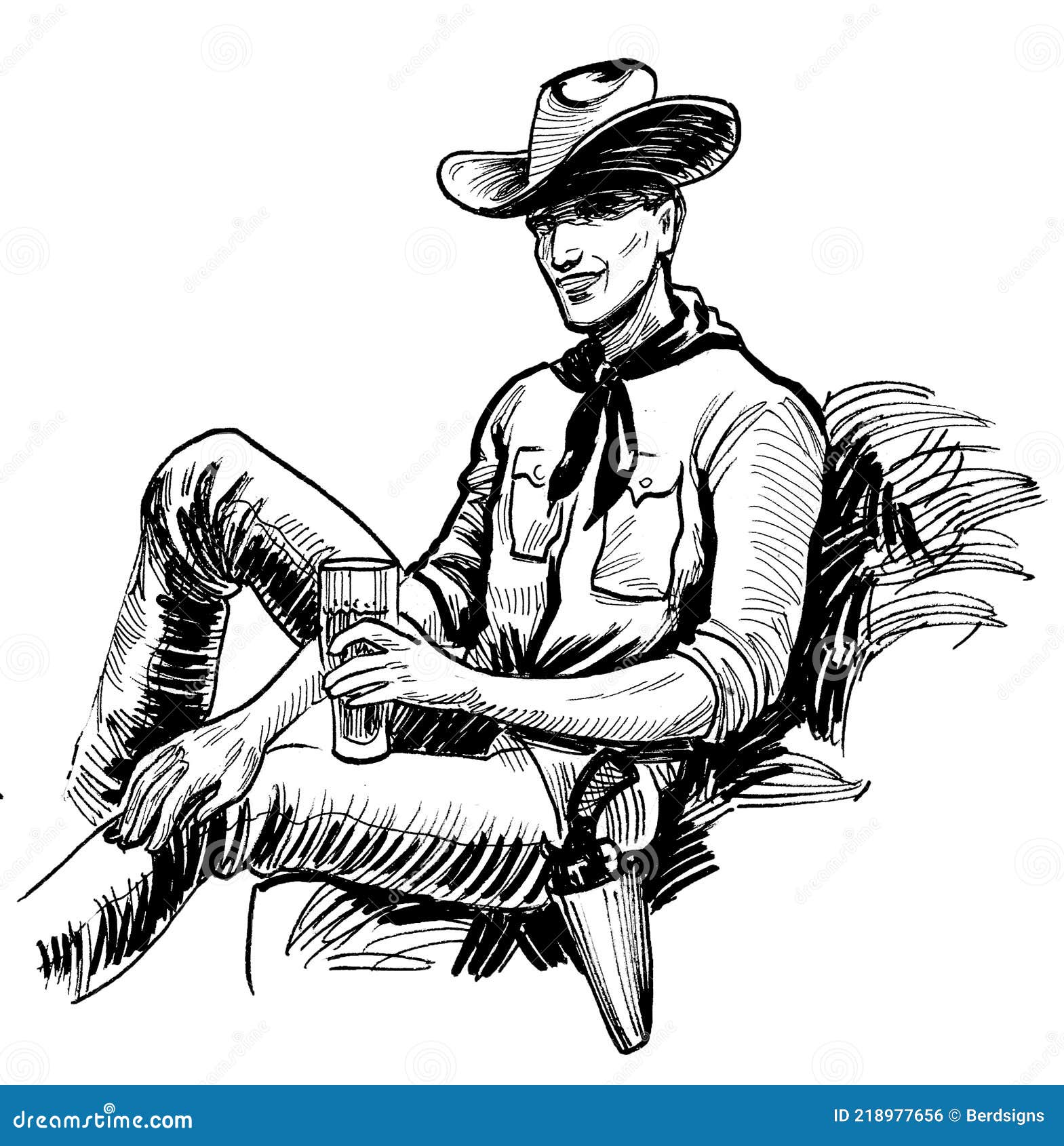 Ink Drawing Cowboy On Horse Stock Vector (Royalty Free) 1359784409 |  Shutterstock