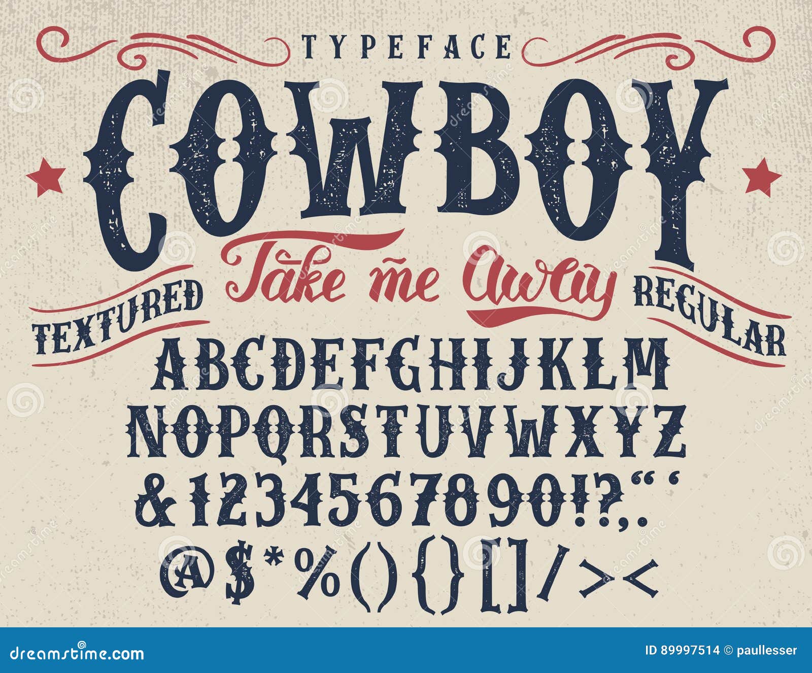 cowboy handcrafted retro textured typeface