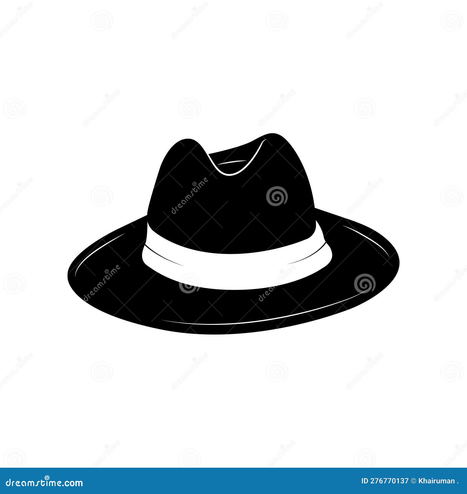 Cowboy Hat Black and White Icon Design Element on Isolated White